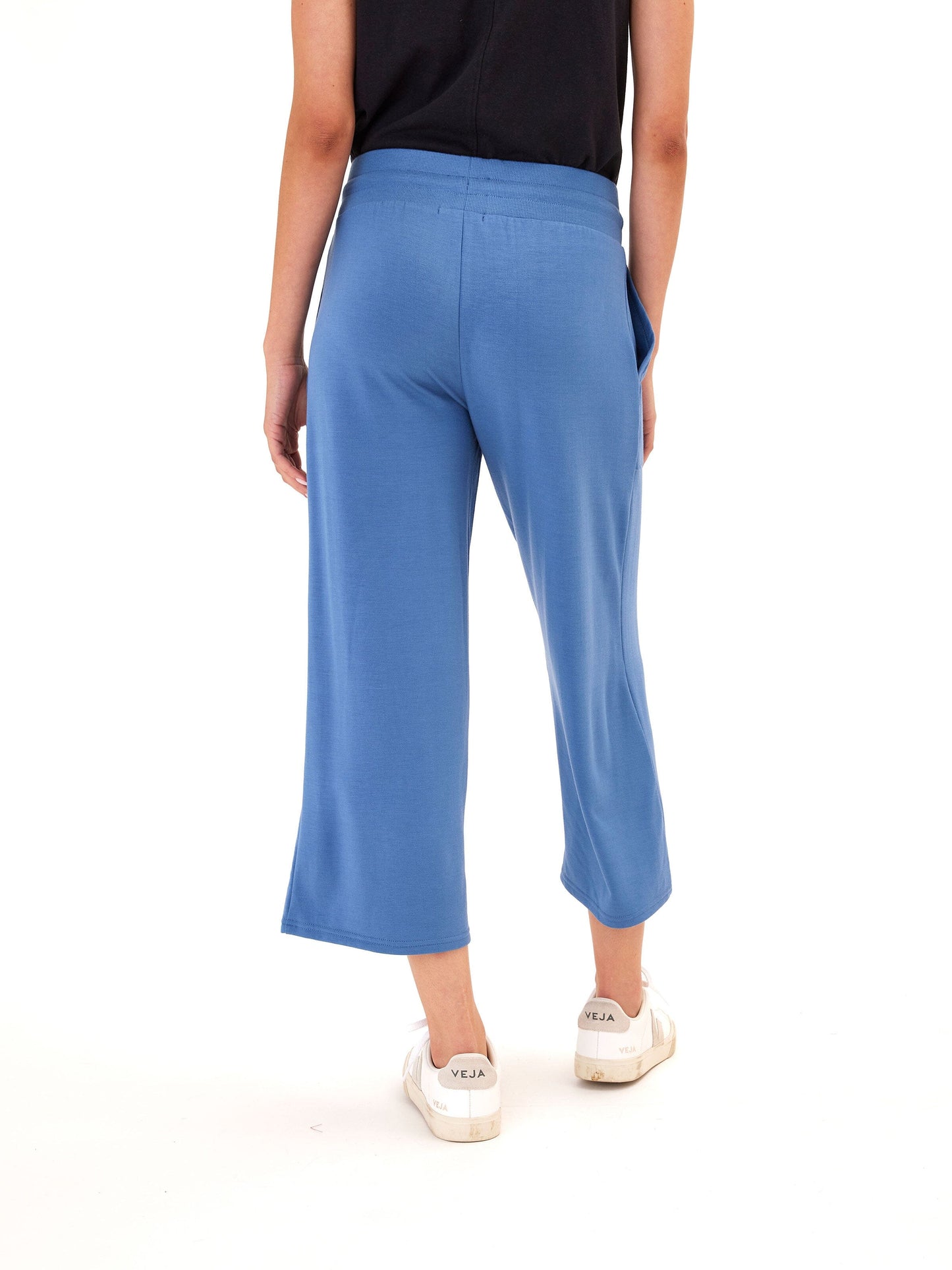 Carrie Feather Fleece Wide Leg Crop Pant 22"