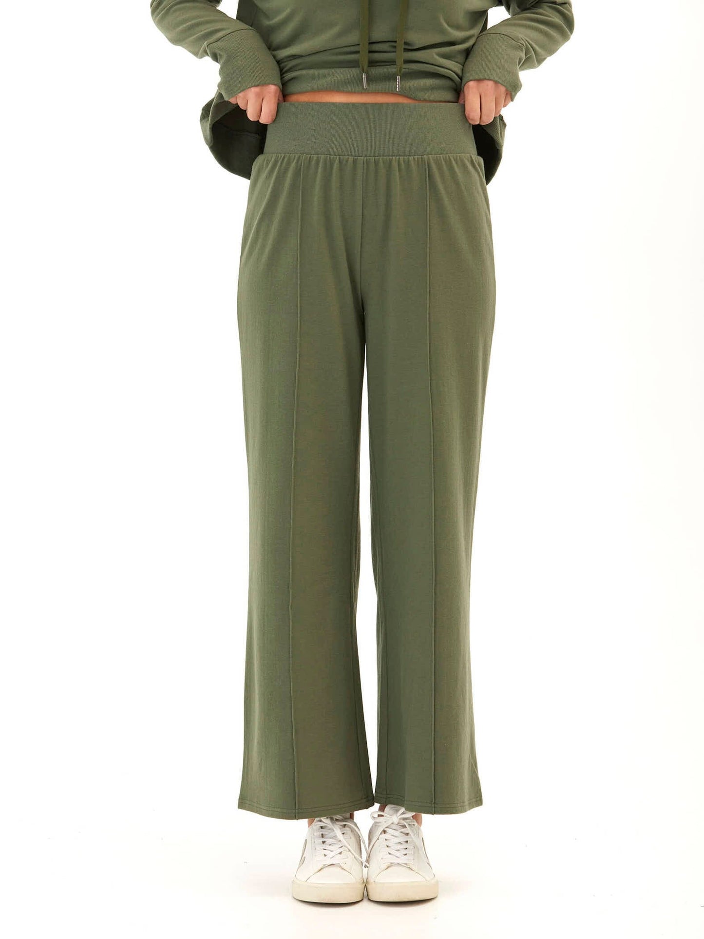 Shiloh Cozy Fleece Rib Mix Wide Leg Pant