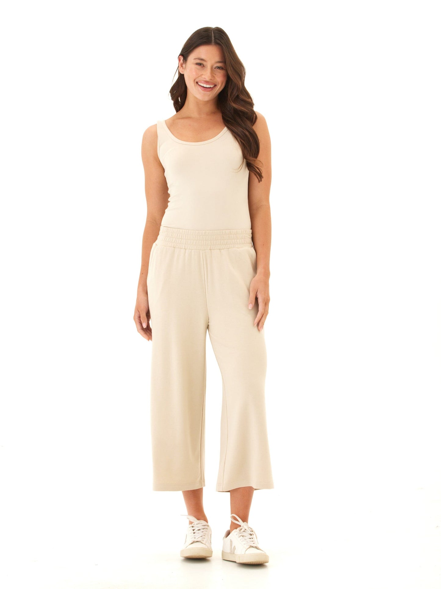 Serena Modal Terry Wide Leg Crop Pant