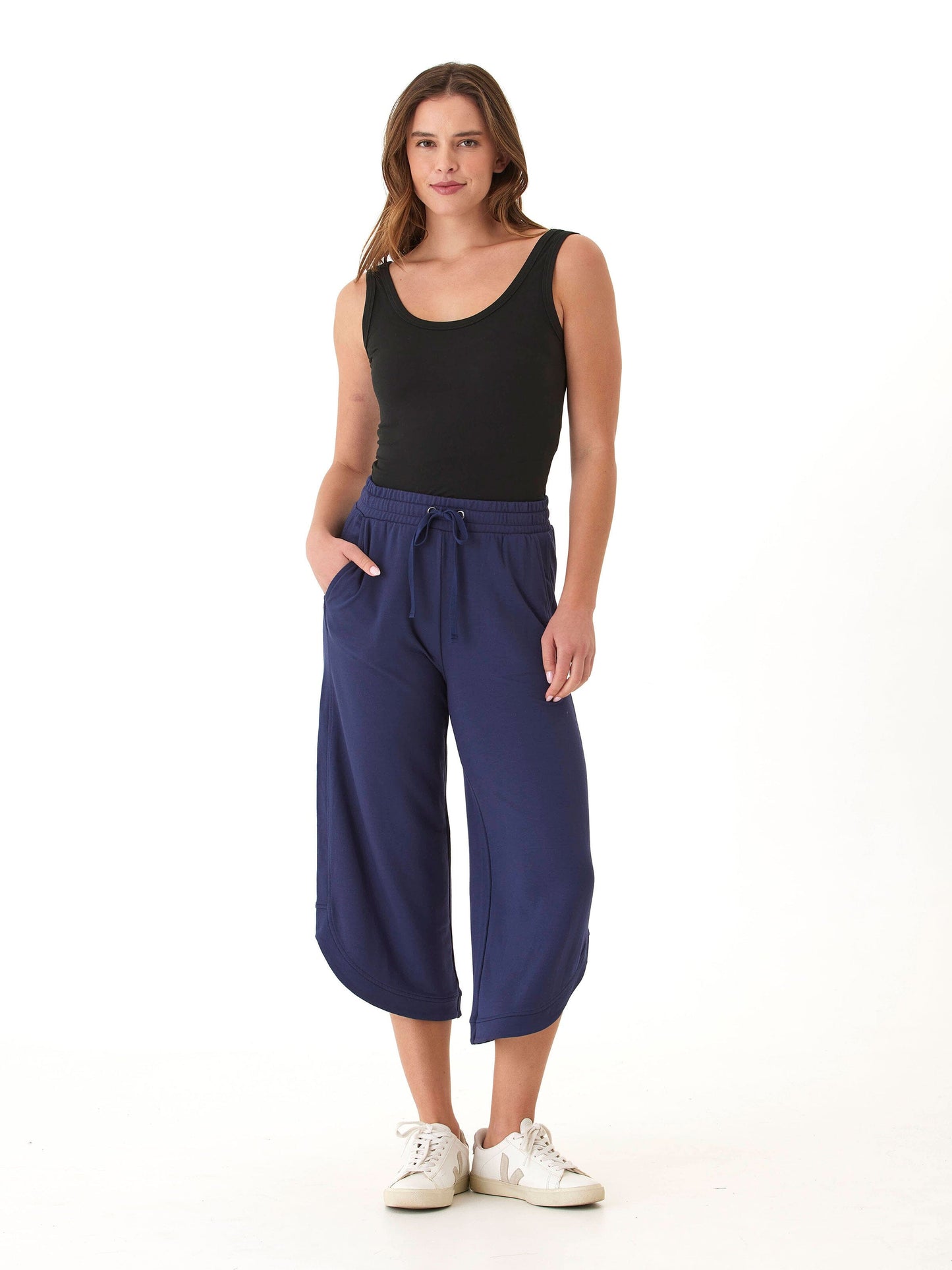 Kellyna Modal Terry Capri Dolphin Pant