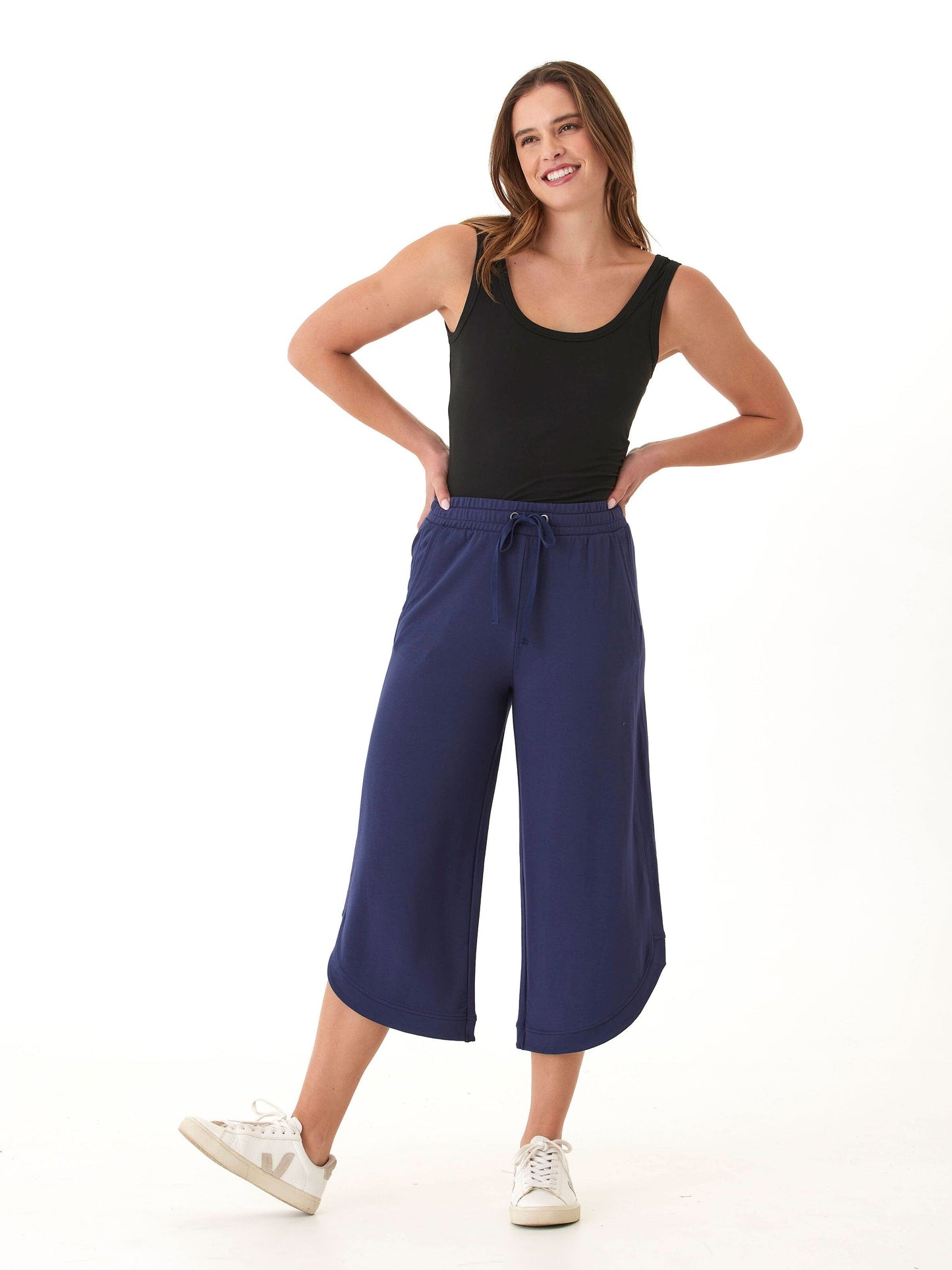 Kellyna Modal Terry Capri Dolphin Pant