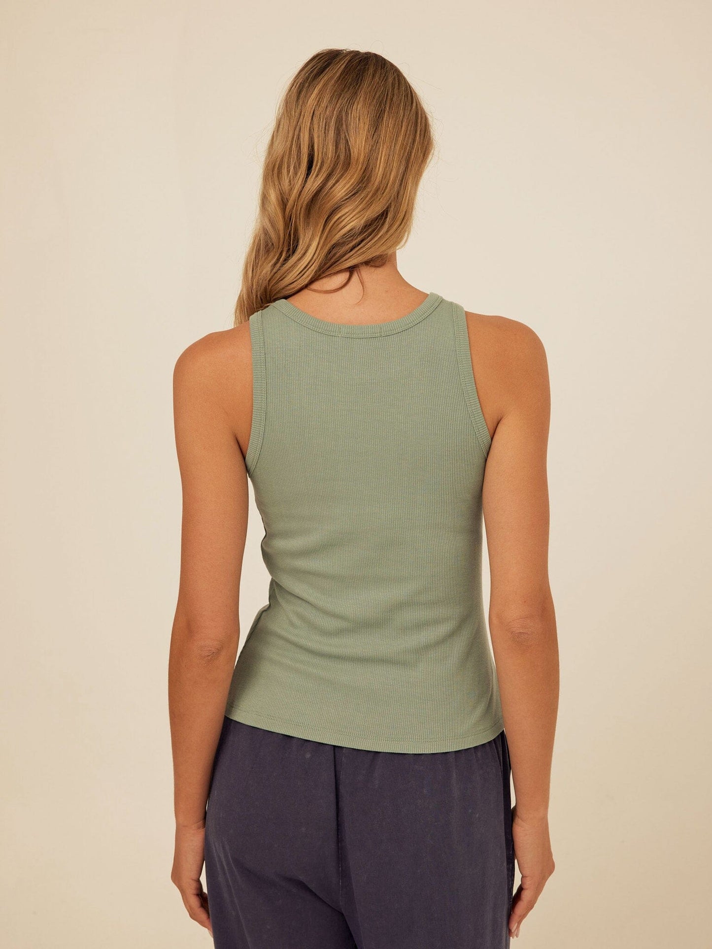 Bailey Feather Rib High Neck Tank