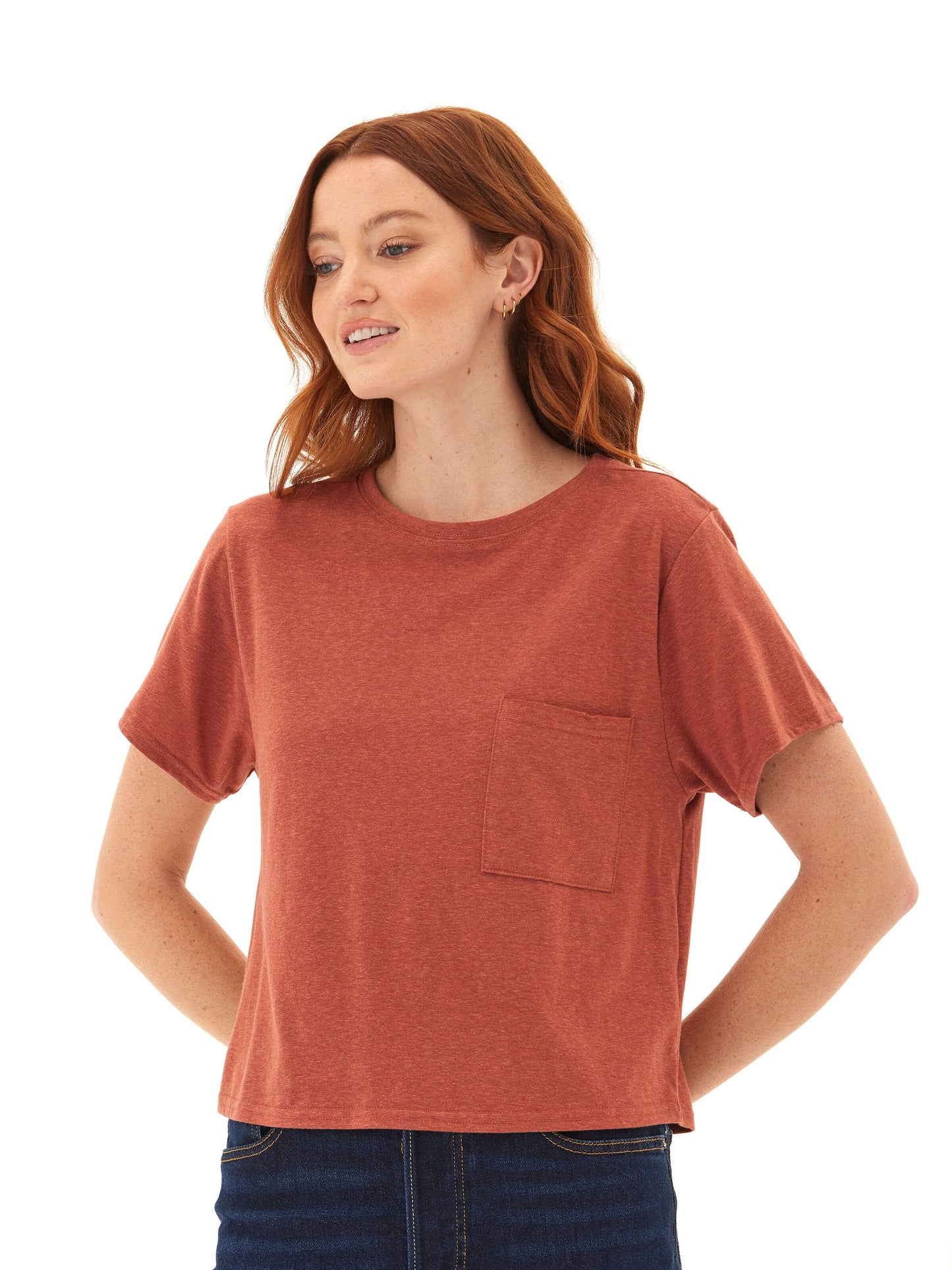Shelbie Triblend Jersey Pocket Tee