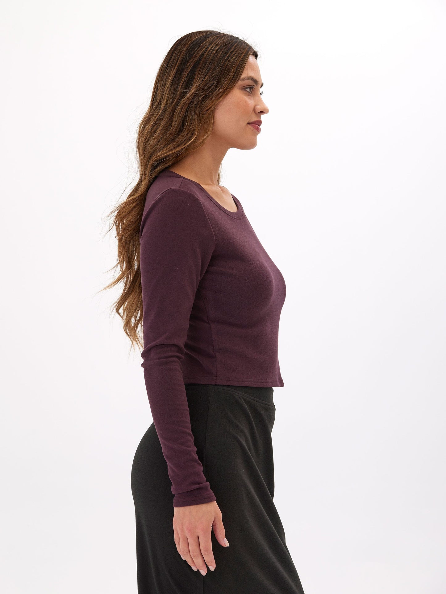 Guadalupe Luxe Rib Long Sleeve Crop Tee