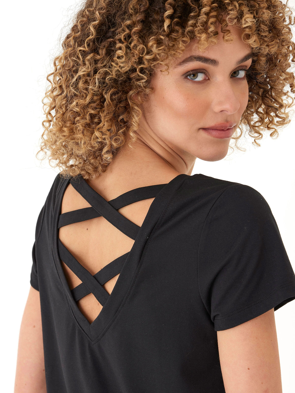 Kristie Criss Cross Luxe Jersey Tee