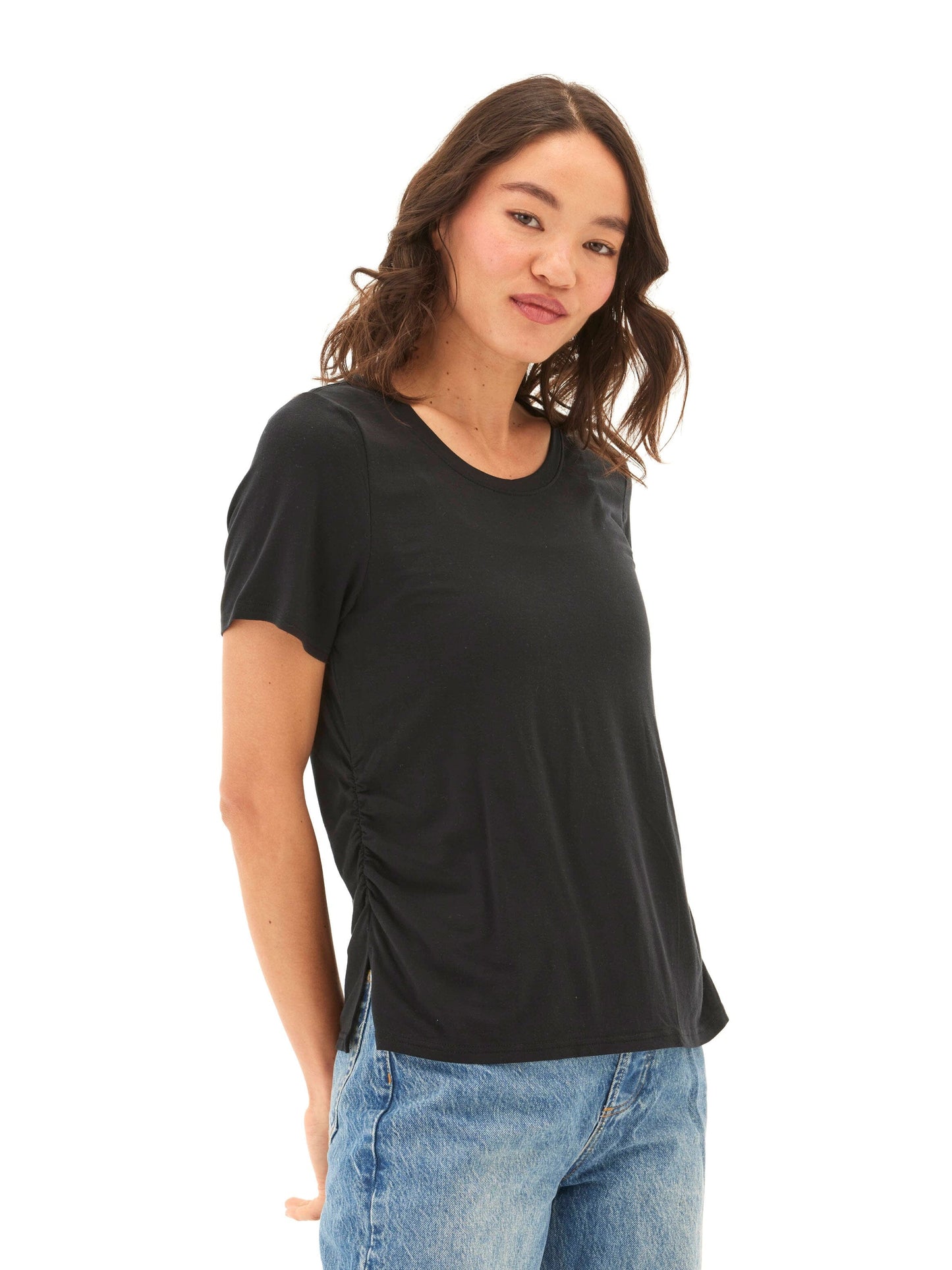 Briona Tencel Jersey Ruched Side Tee