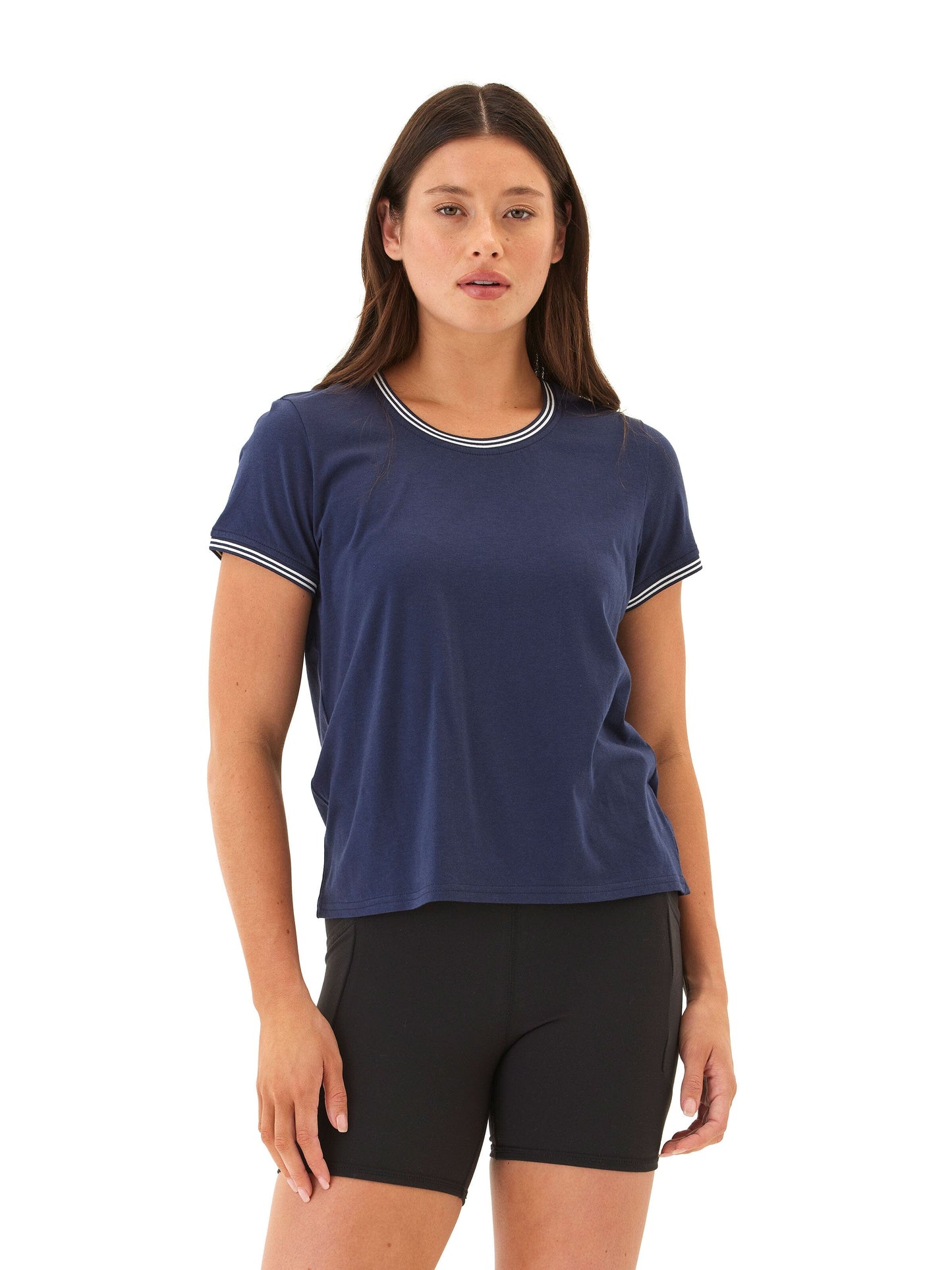 Jordana Comfort Jersey Trim Detail Tee