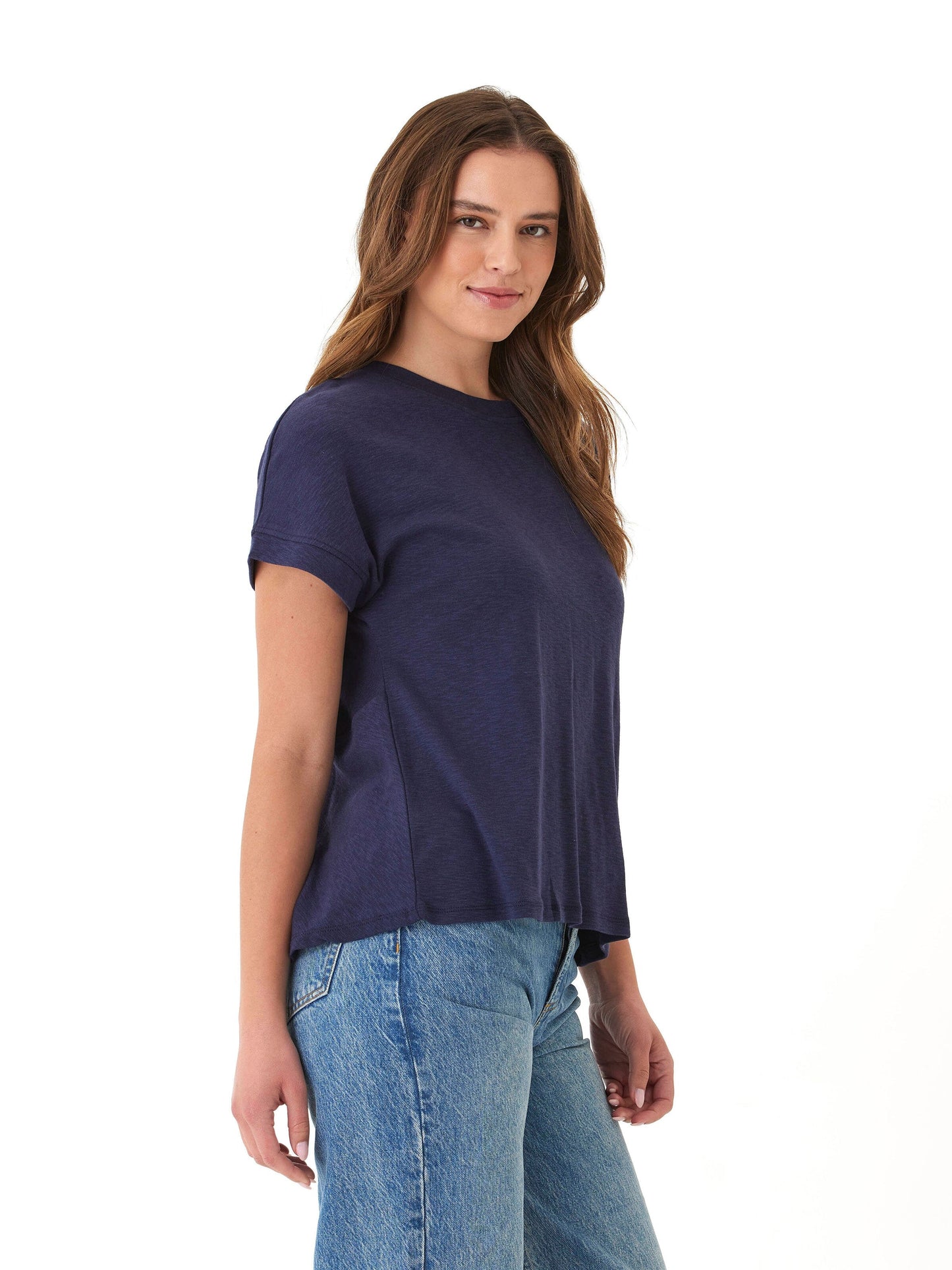 Gianna Textured Slub Jersey Twist Back Tee