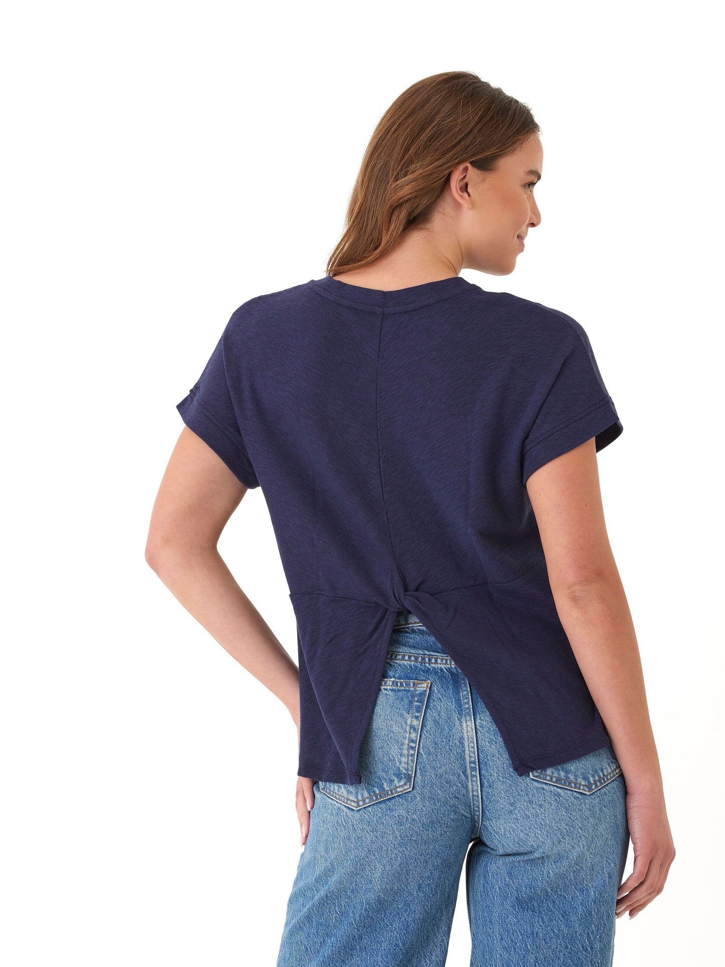 Gianna Textured Slub Jersey Twist Back Tee
