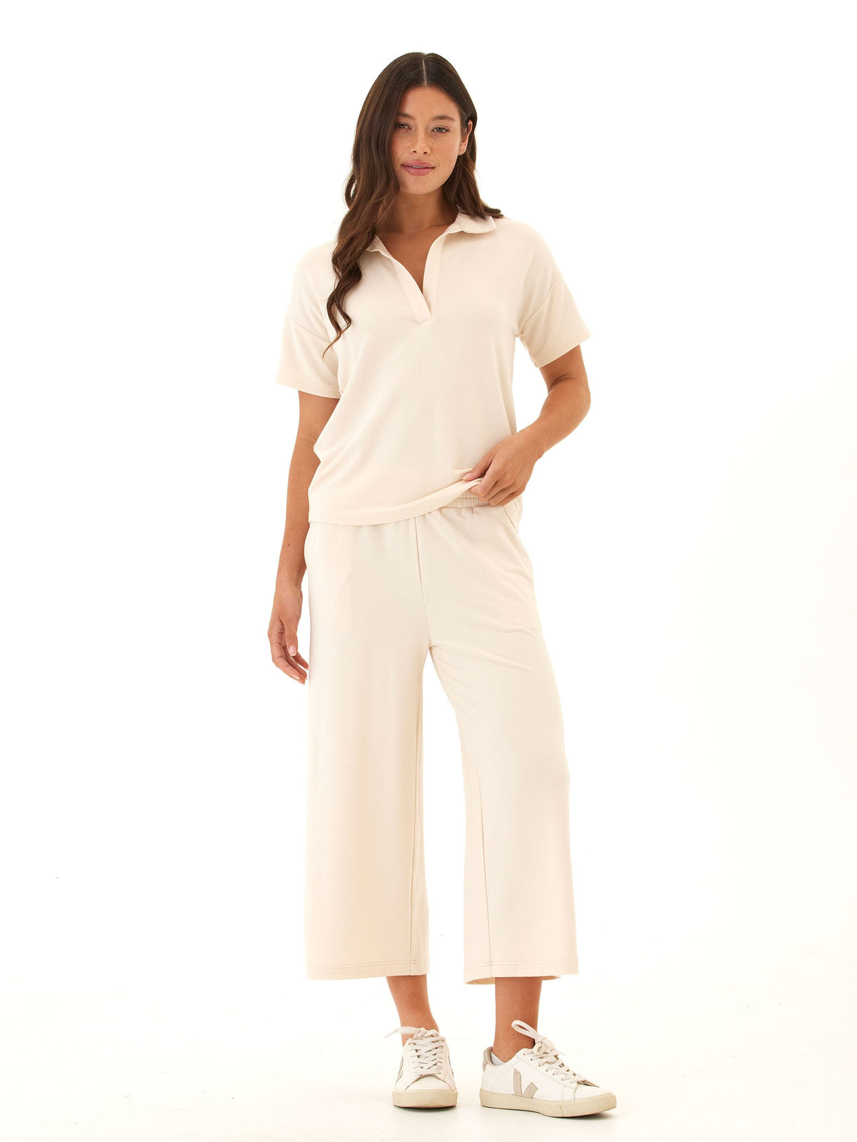 Serena Modal Terry Wide Leg Crop Pant