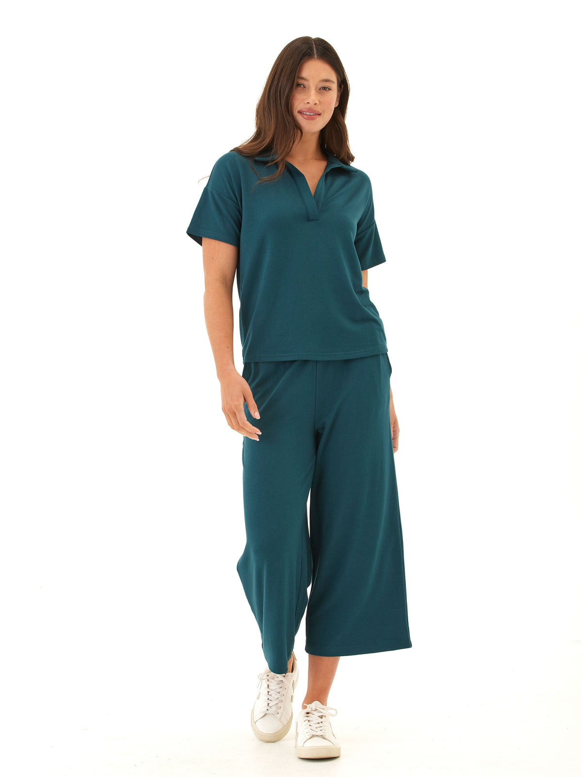 Serena Modal Terry Wide Leg Crop Pant