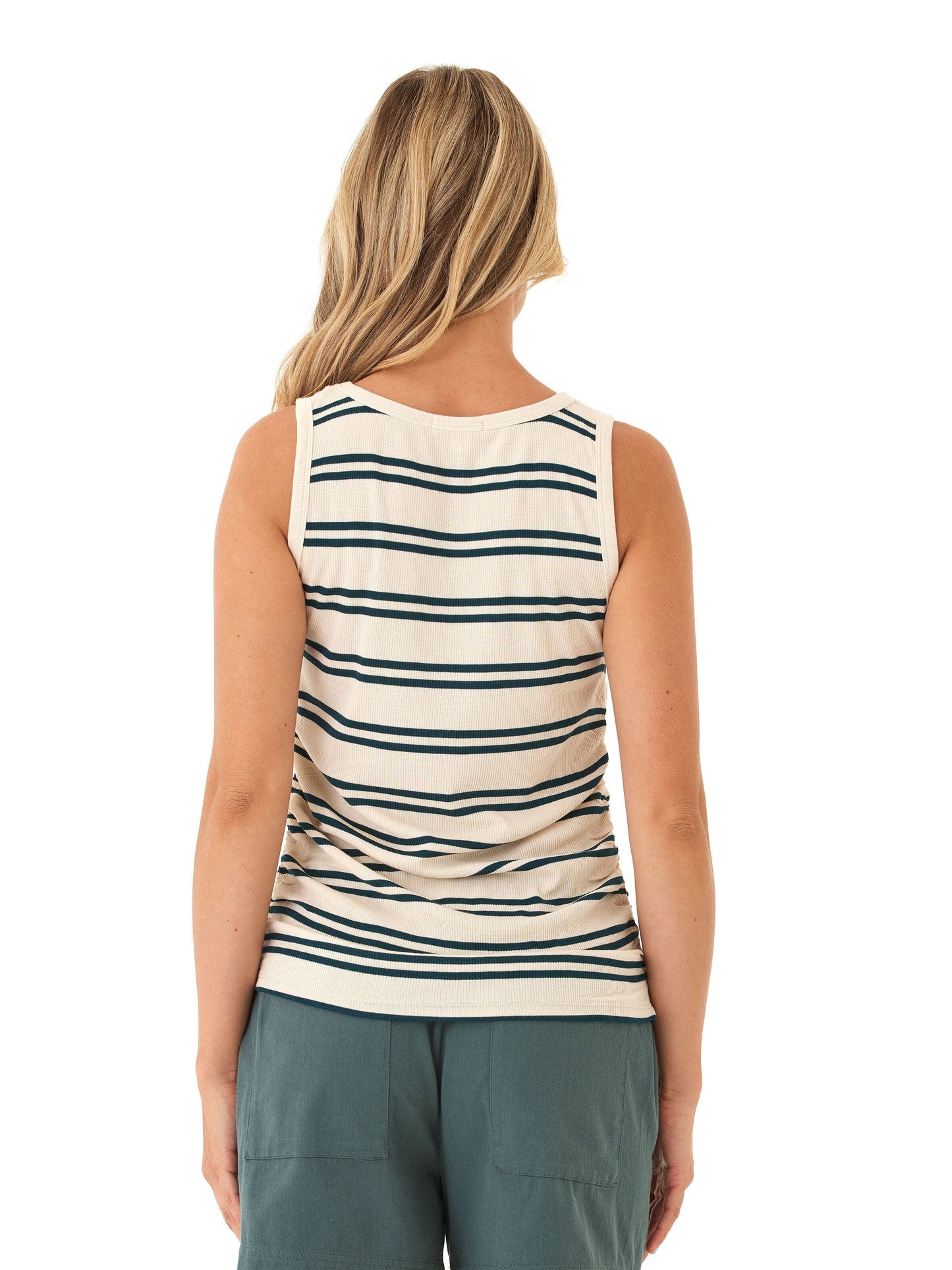Megan Feather Rib Ruched Tank