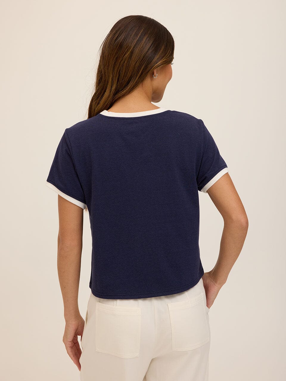 Shelbie Triblend Jersey Pocket Ringer Tee