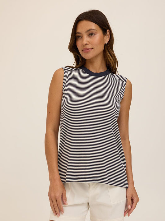 Nazeera Micro Stripe Feather Rib Tank