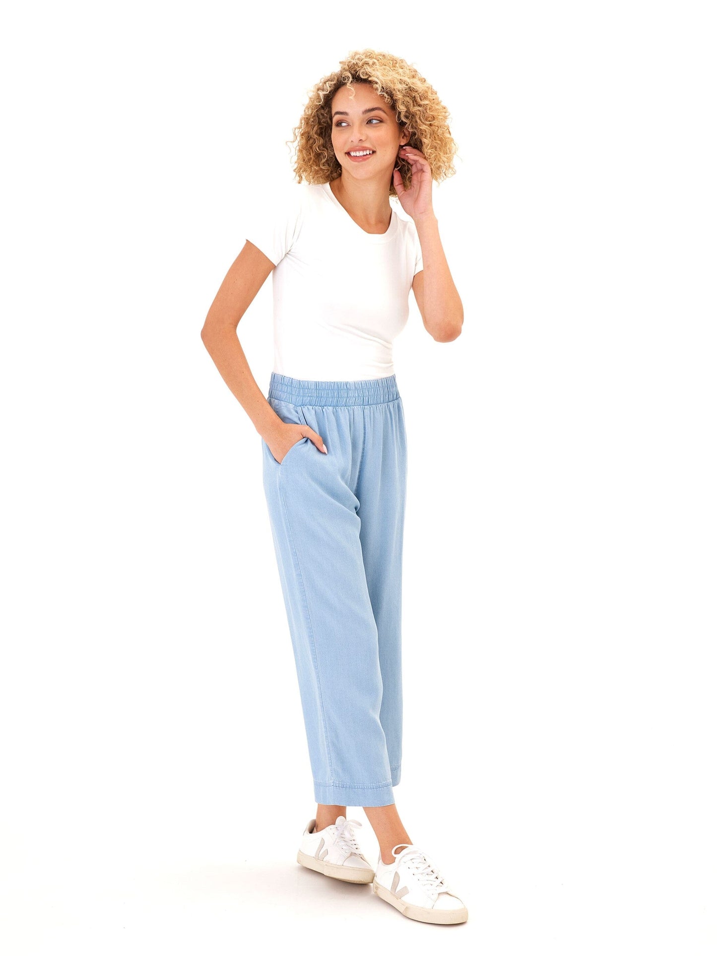 Harlowe Chambray Crop Pant 24"