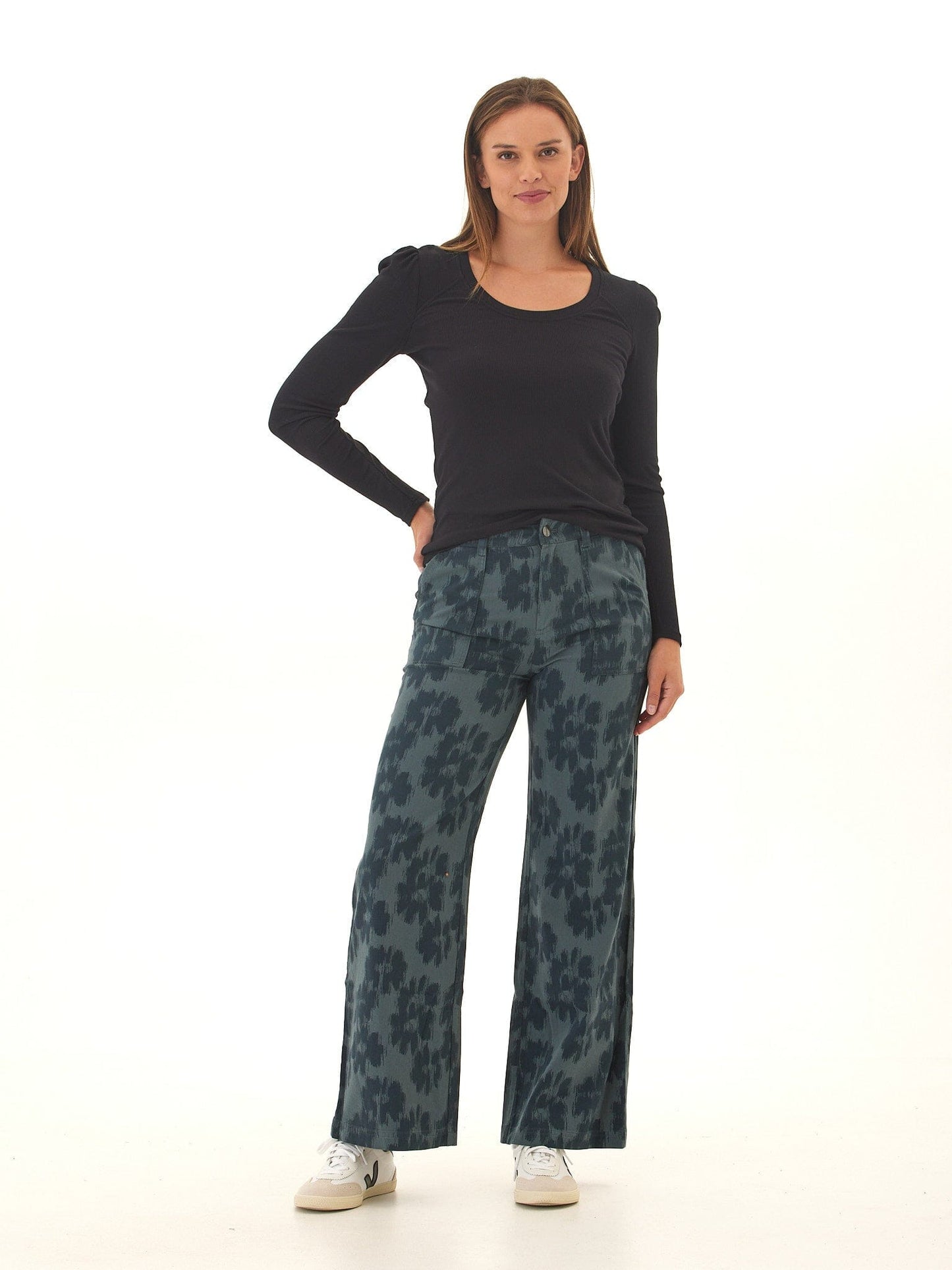 Pamela Stretch Twill Wide Leg Pant