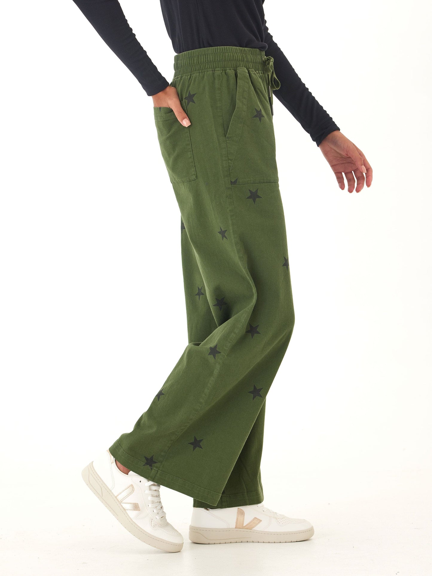 Cleo Stretch Twill Wide Leg Pant