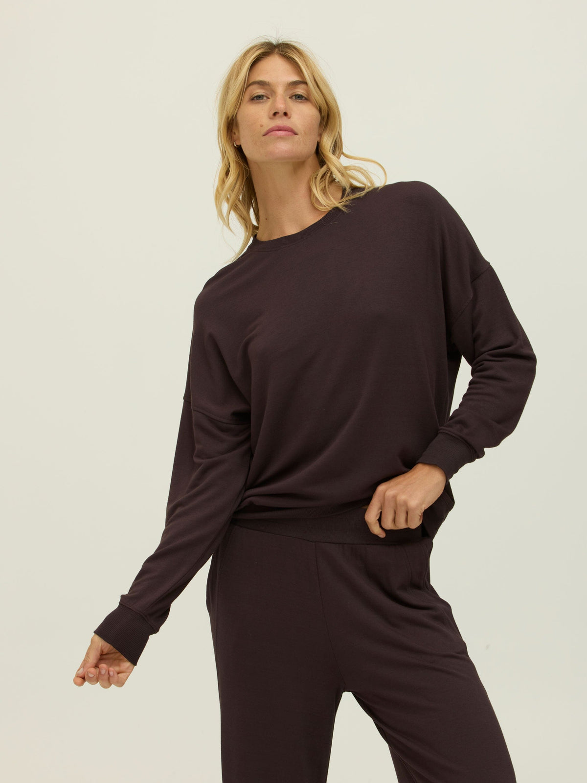 Cathy Boyfriend Feather Fleece Pullover