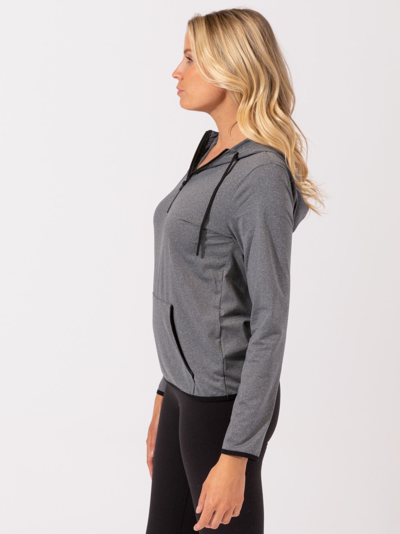 Brushed Jersey Half Zip Hoodie