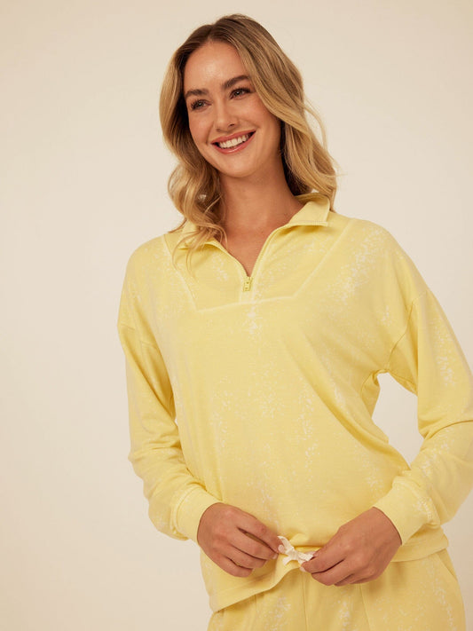 Nyla Spray Wash Modal Terry Half-Zip Pullover
