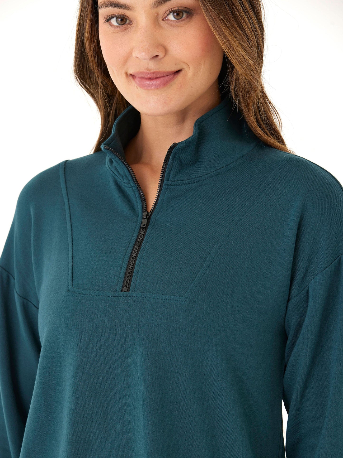 Nyla Feather Fleece Half Zip Pullover