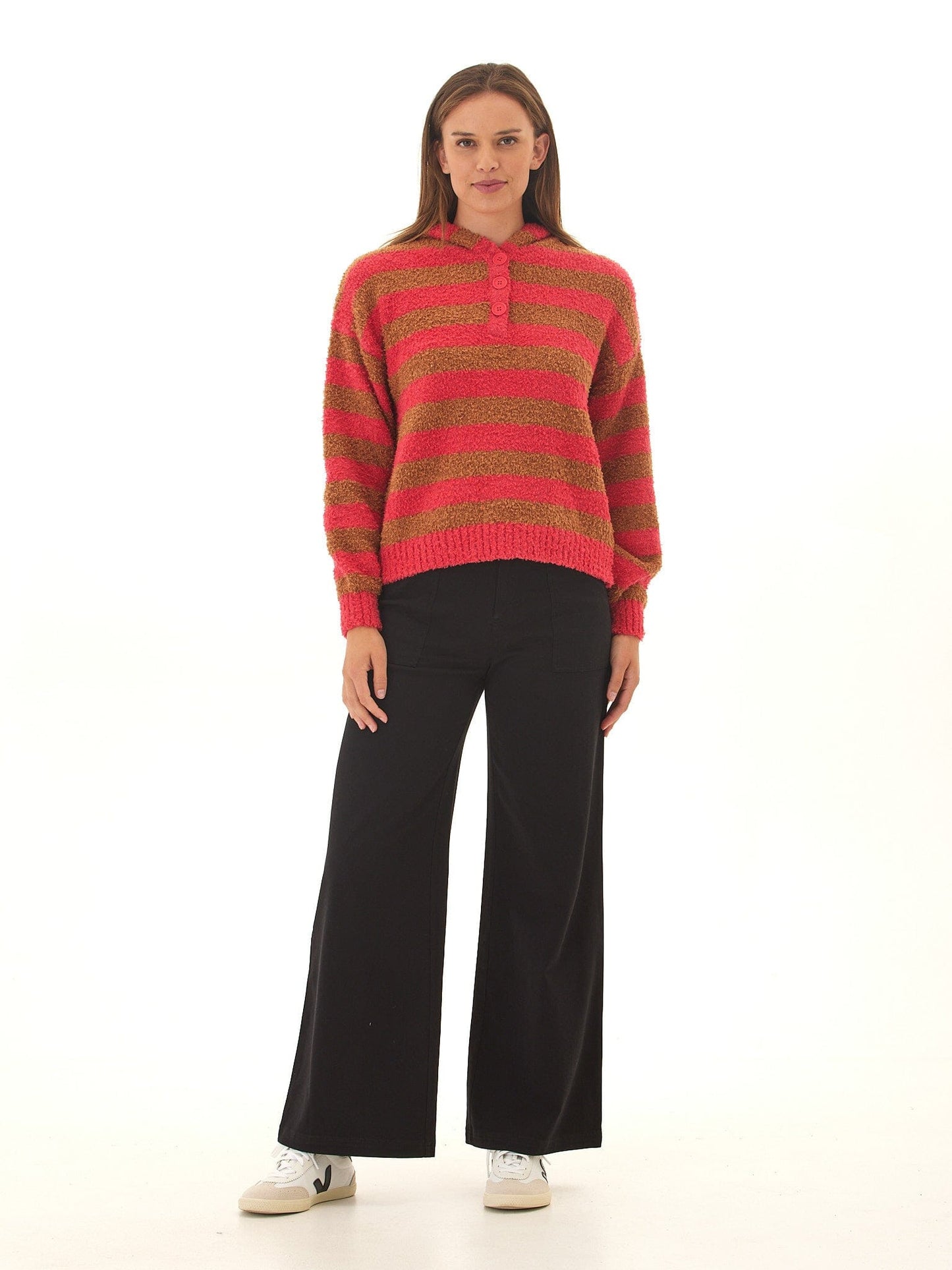 Tanisha Boucle Henley Hoodie
