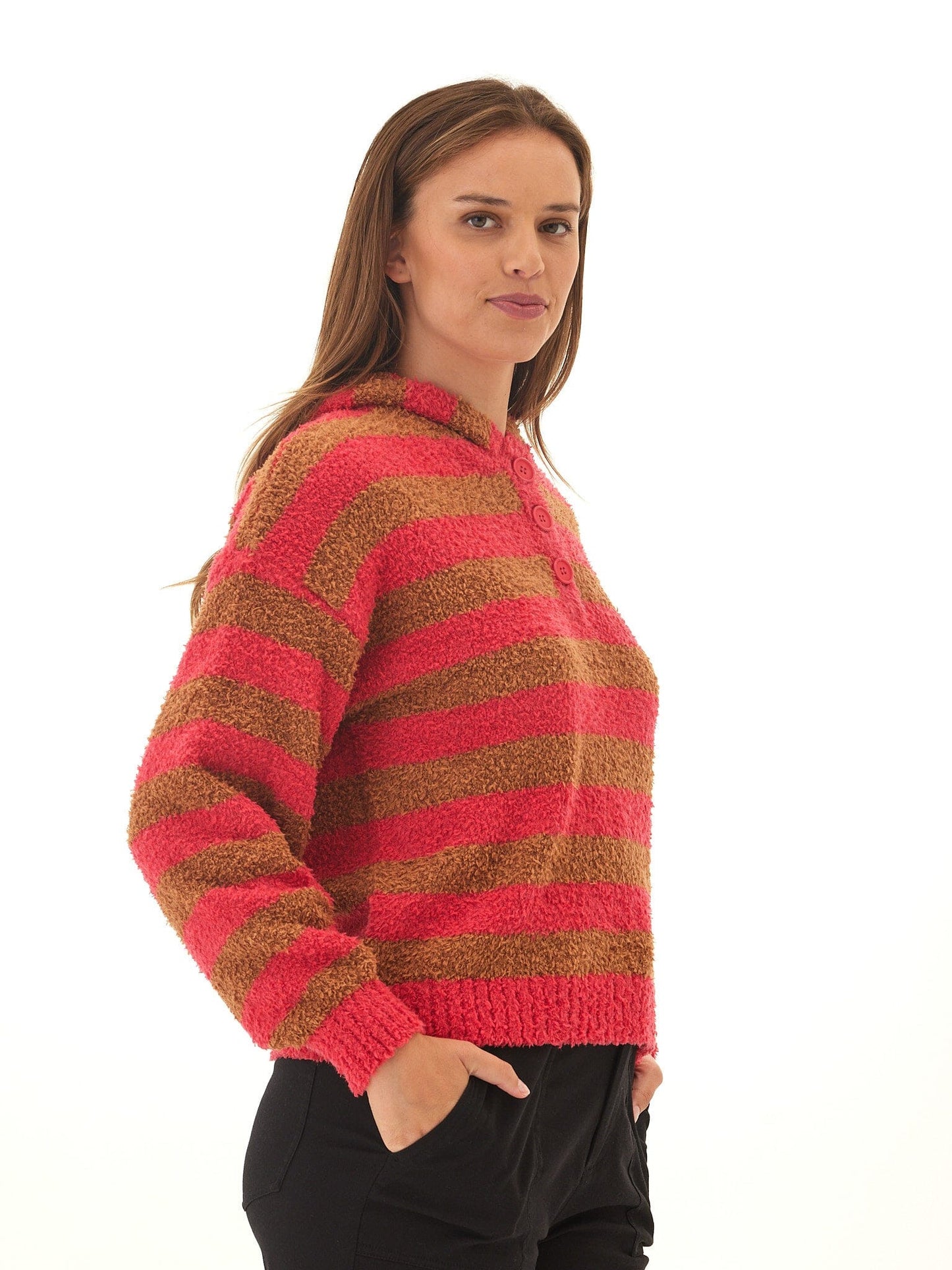 Tanisha Boucle Henley Hoodie
