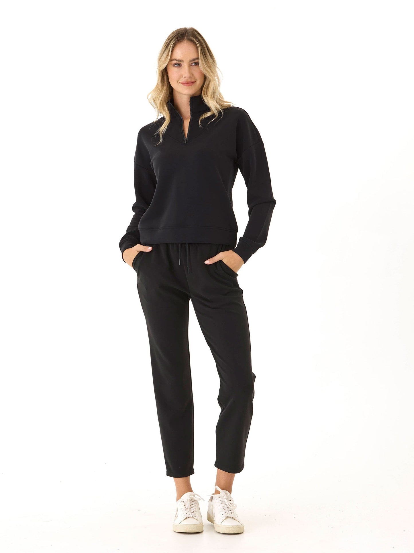 Drea Sueded Modal 1/4-Zip Jacket