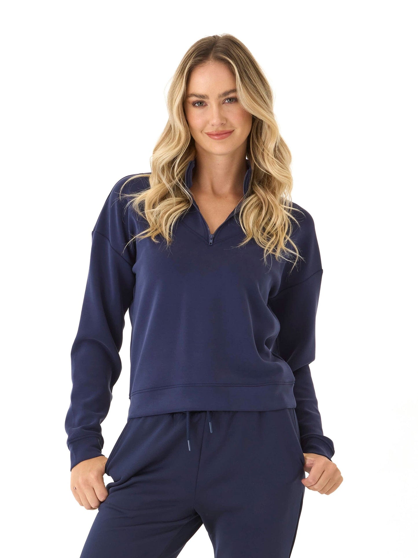 Drea Sueded Modal 1/4-Zip Jacket