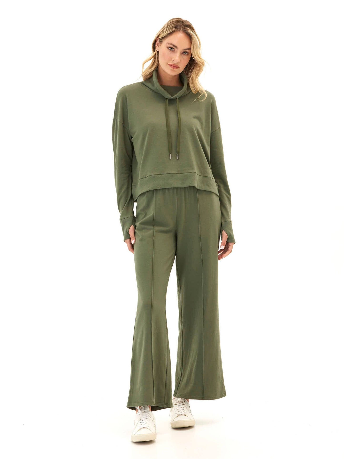 Shiloh Cozy Fleece Rib Mix Wide Leg Pant