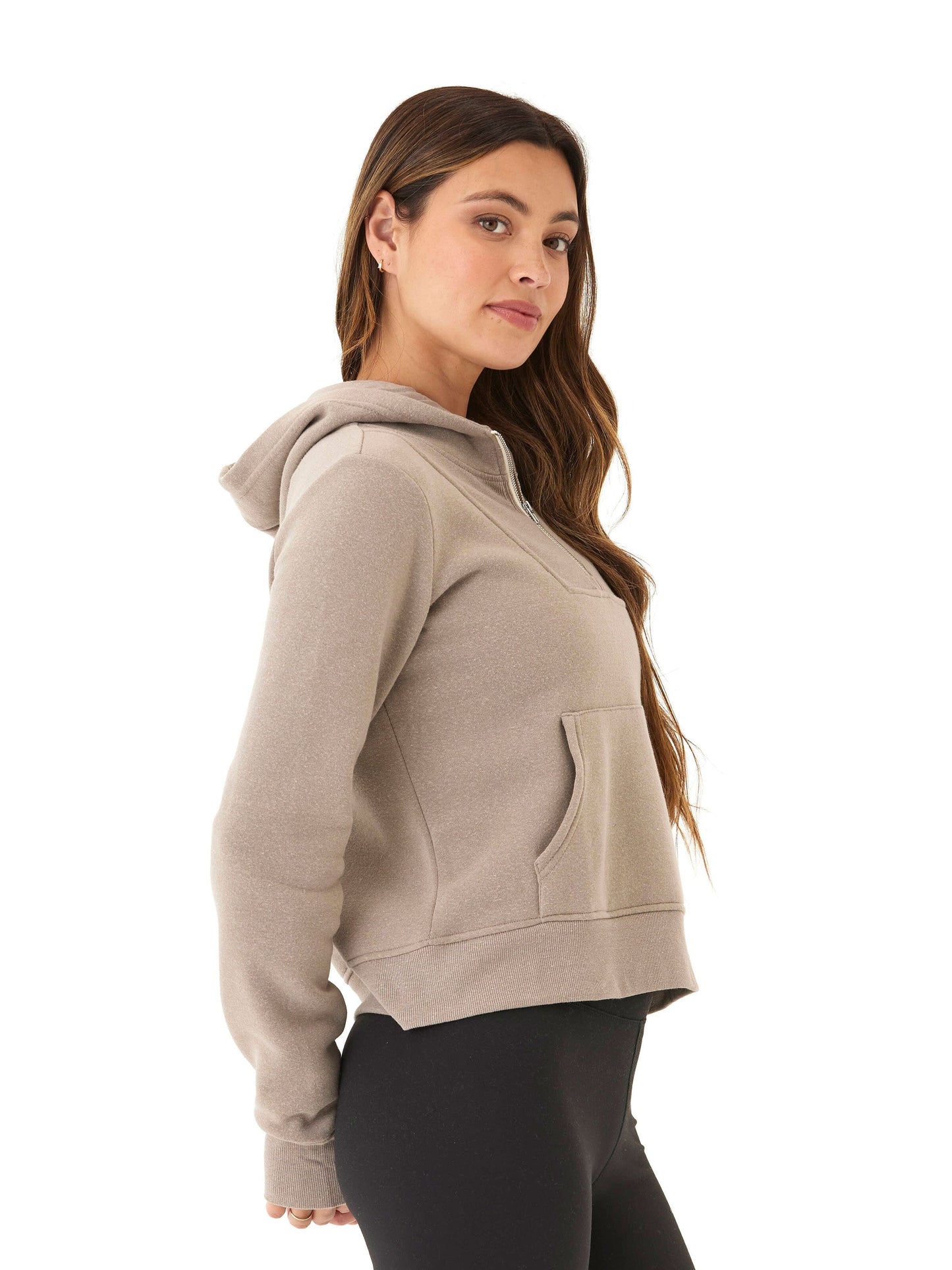 Tyra Triblend Fleece Quarter Zip Hoodie