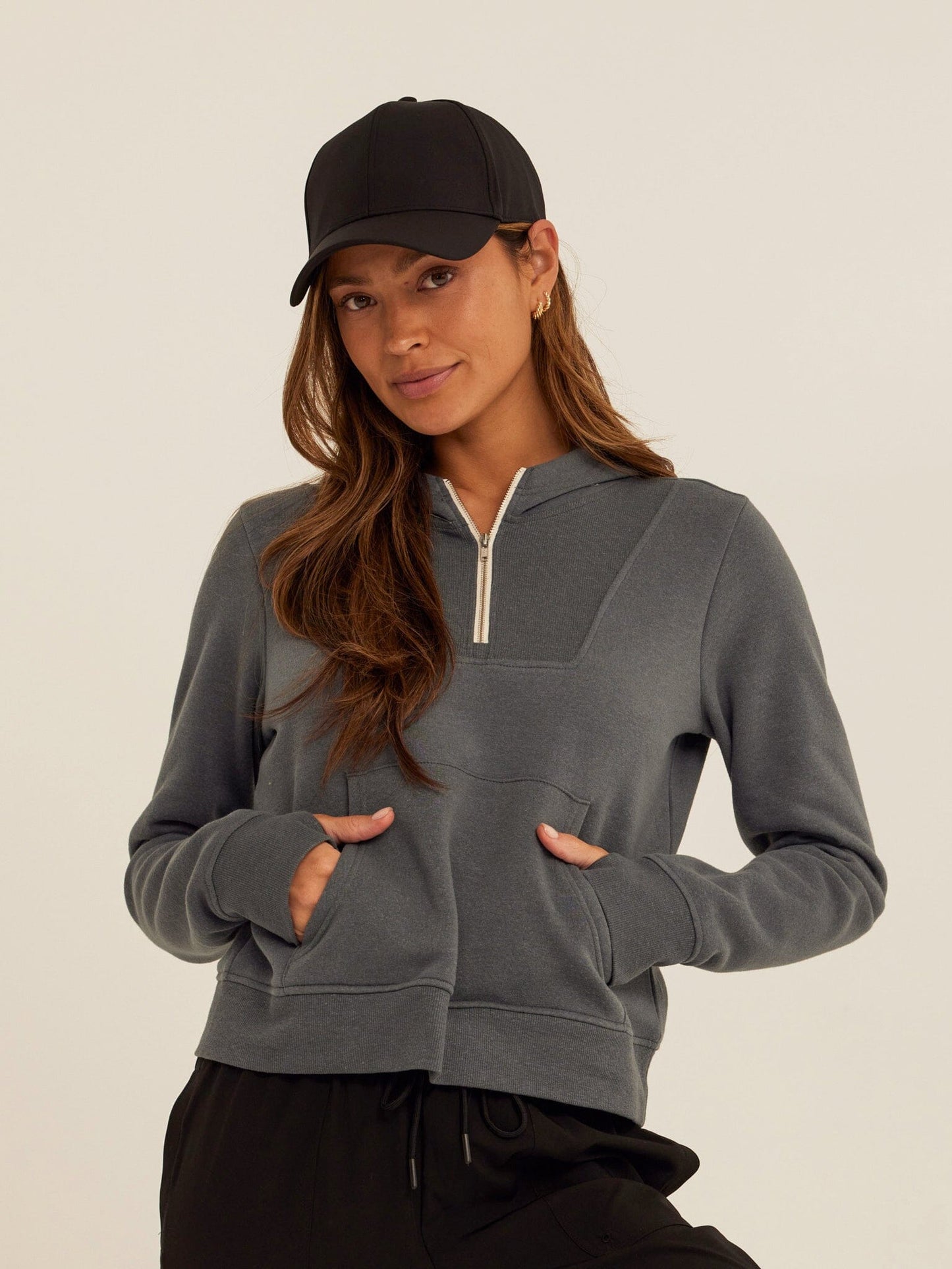 Tyra Triblend Fleece Quarter Zip Hoodie