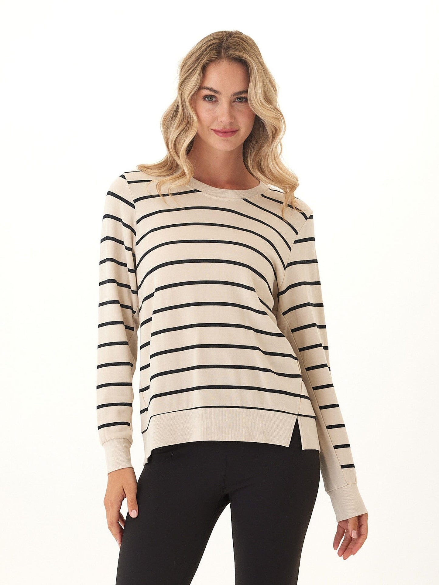 Quincy  Feather Fleece Rib Mix Pullover