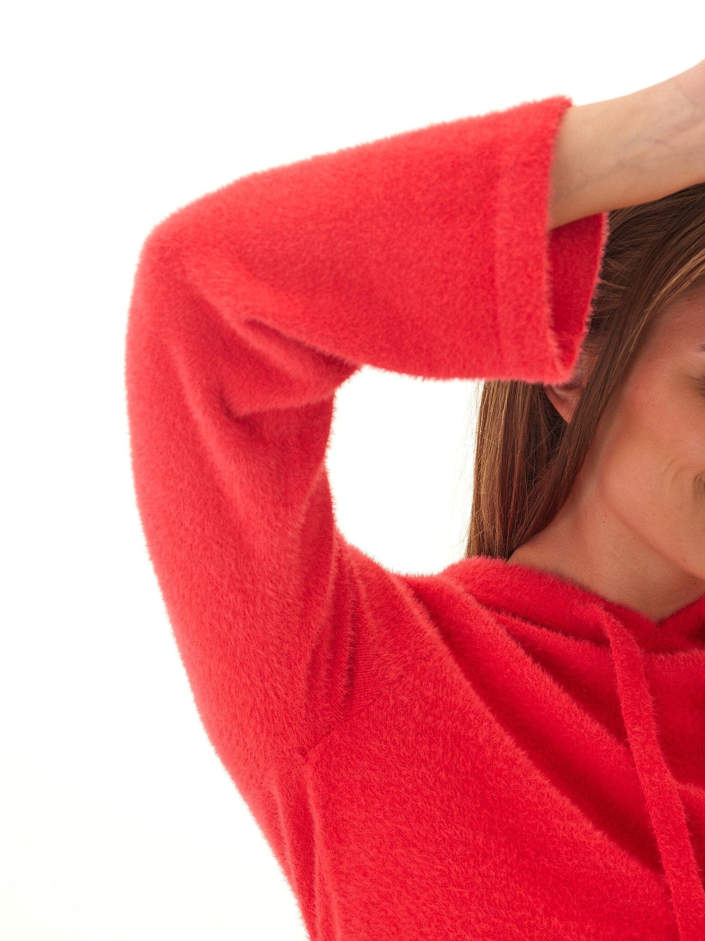 Celinne Fuzzy Knit Hoodie