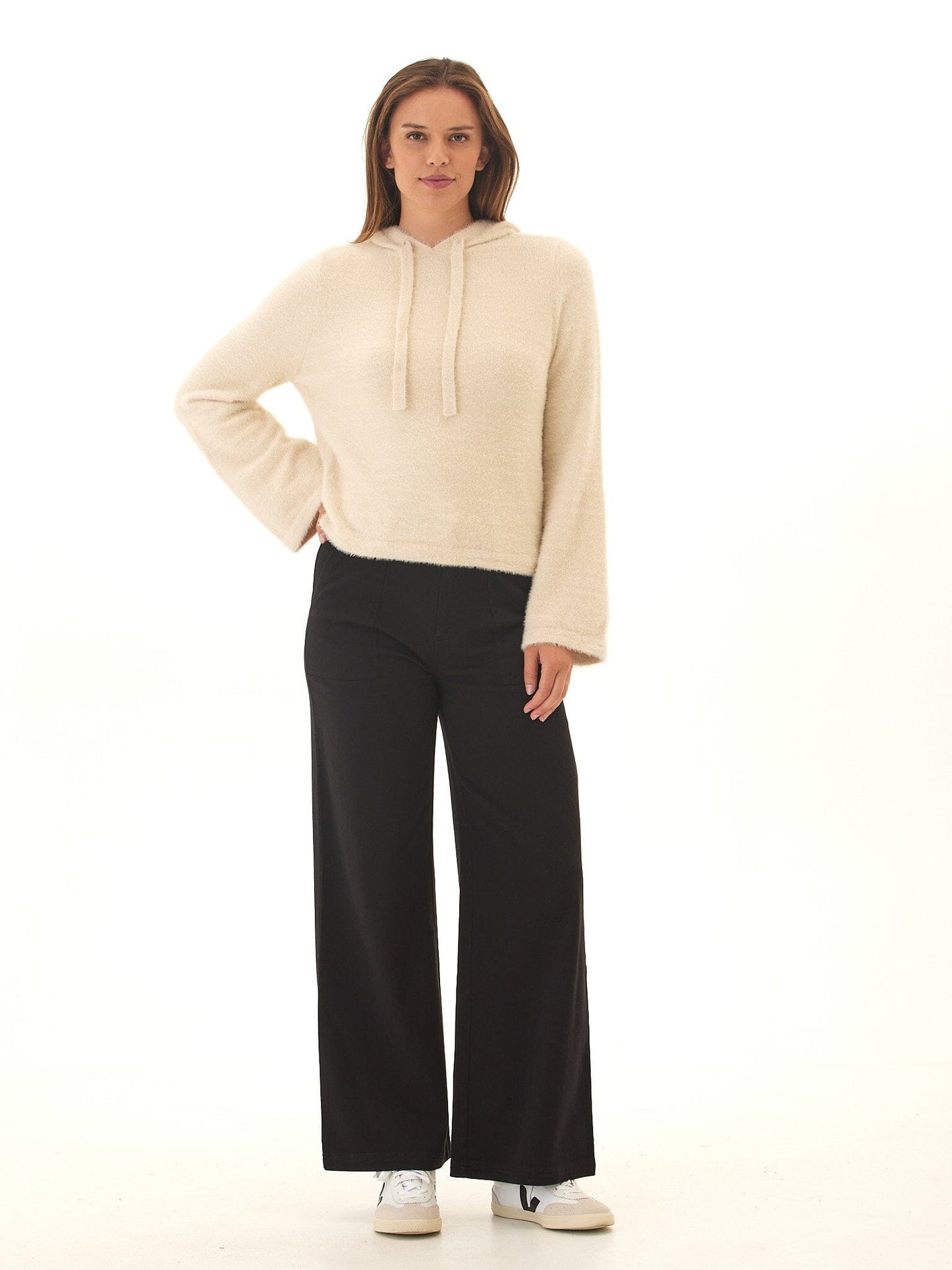 Celinne Fuzzy Knit Hoodie