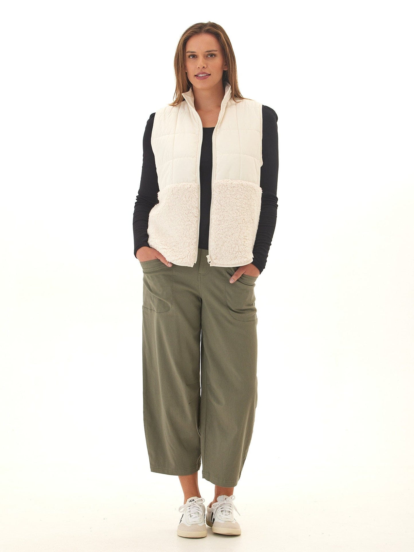 Janey Puffer Sherpa Mix Vest