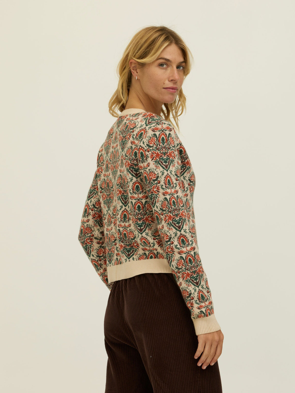 Effie Baroque Floral Cozy Cardigan
