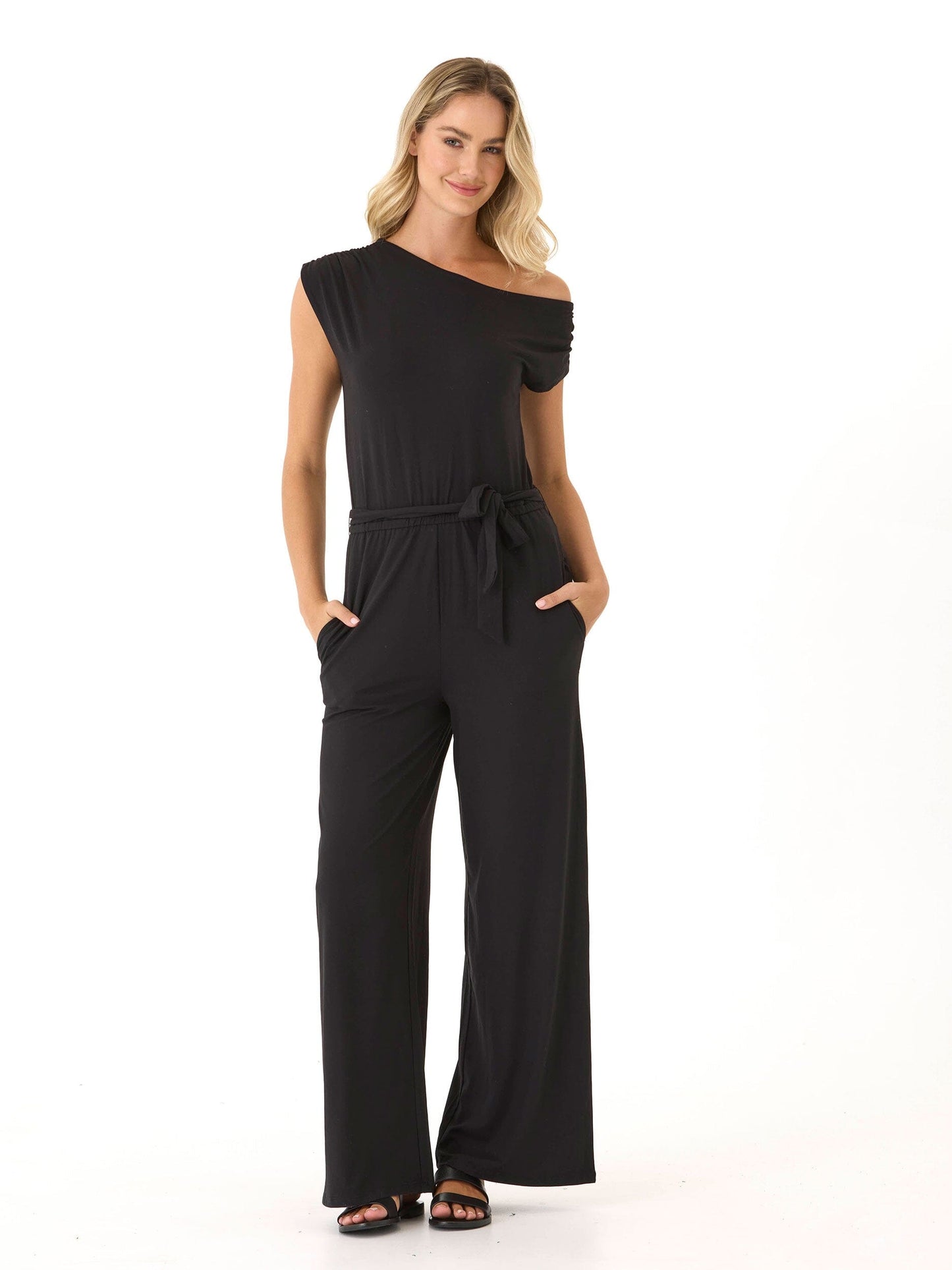Leoni Luxe Jersey Wide Leg Jumpsuit