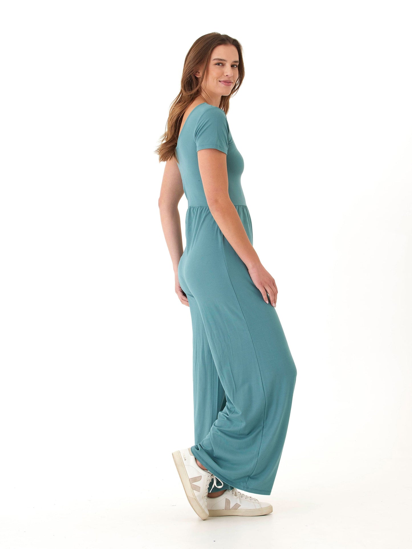 Cori Luxe Jersey Short Sleeve Jumpsuit