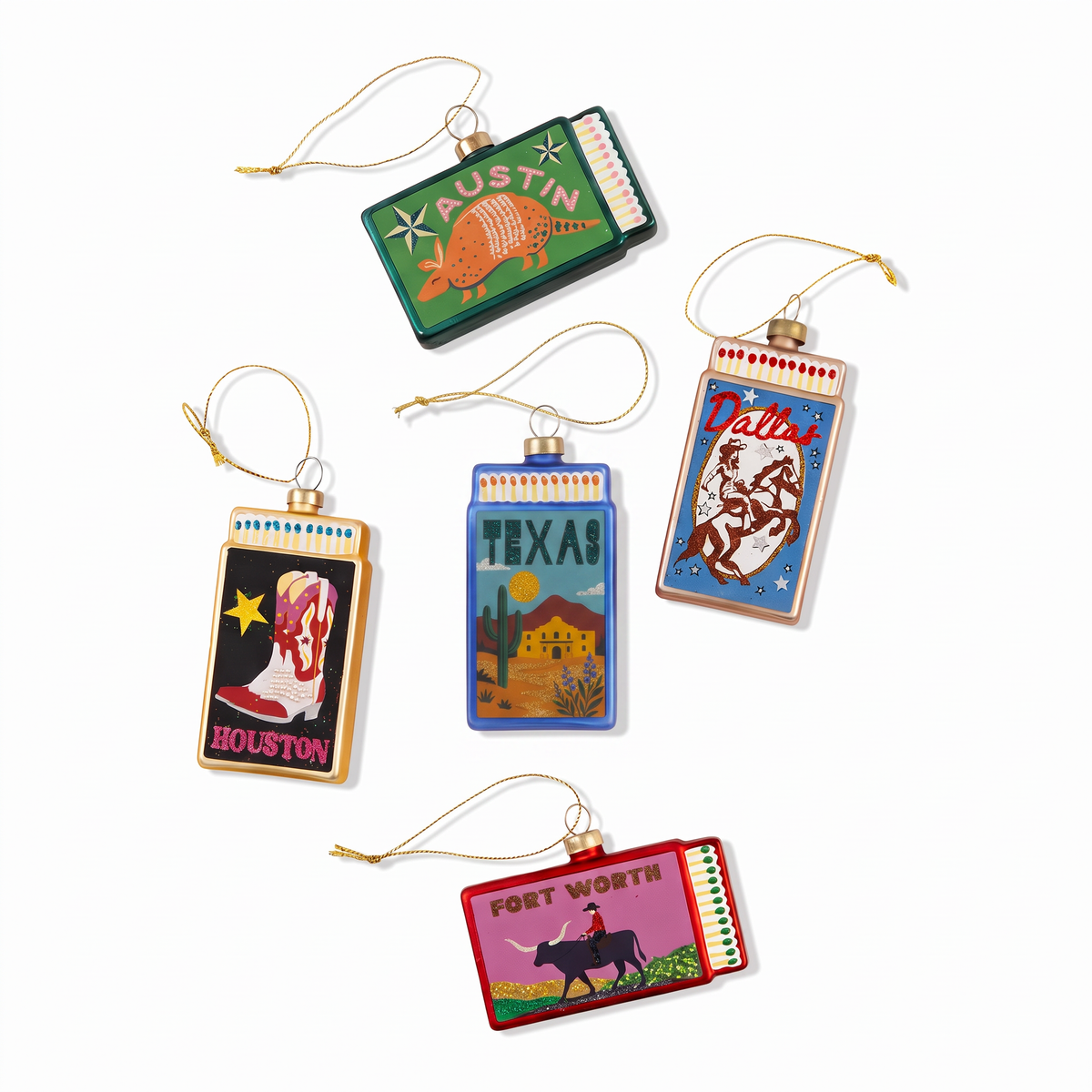 Texas Matchbook Ornament Gift Set