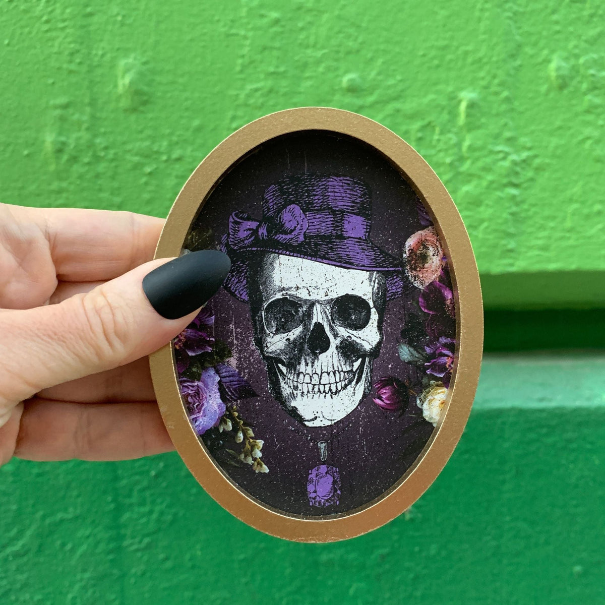 'Til Death Do Us Part Skull Hanging Decor Set | 3 Piece Oval Framed Gothic Romance Ornaments