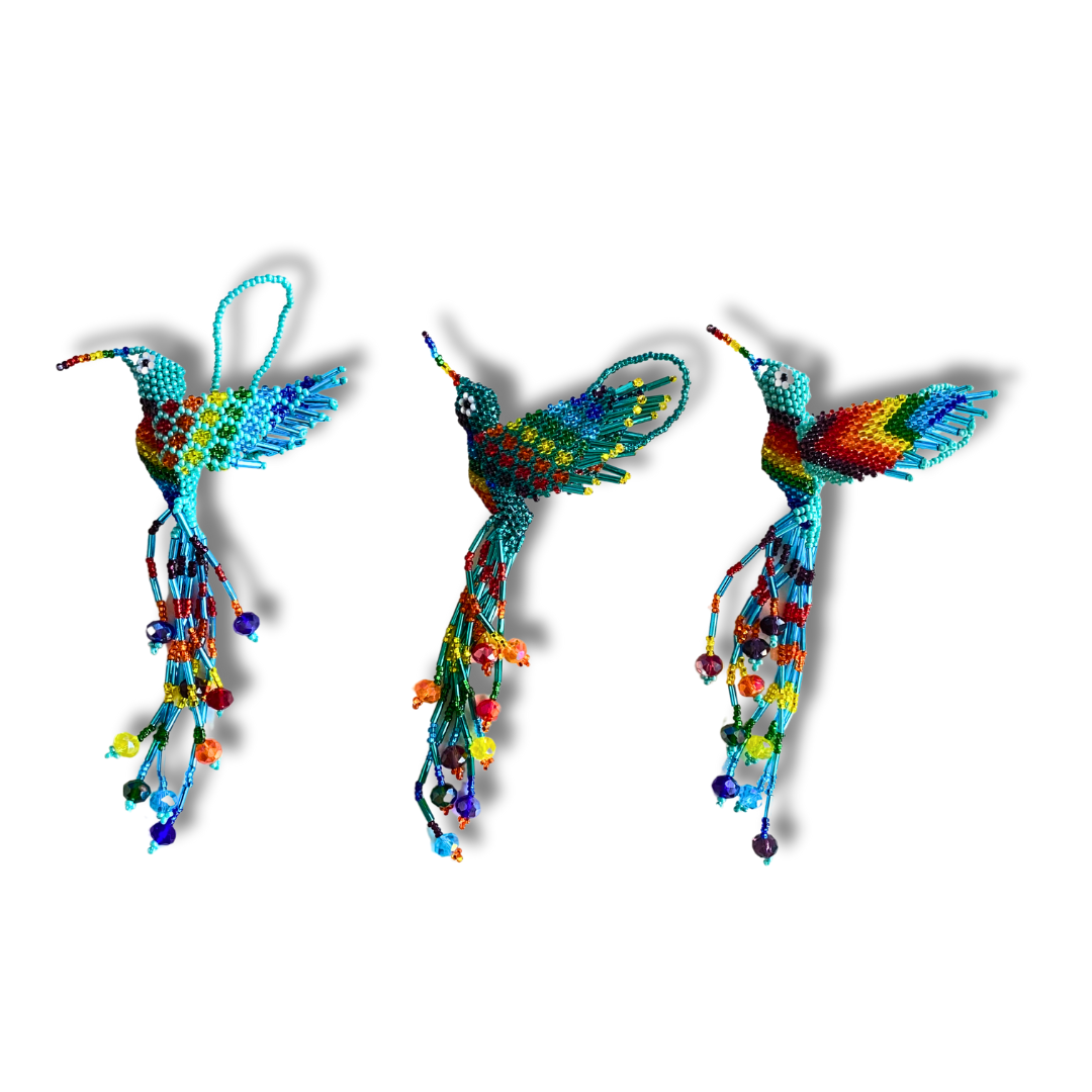 Large Hummingbird Seed Bead Handmade Ornament - Guatemala - Osadia Concept Store