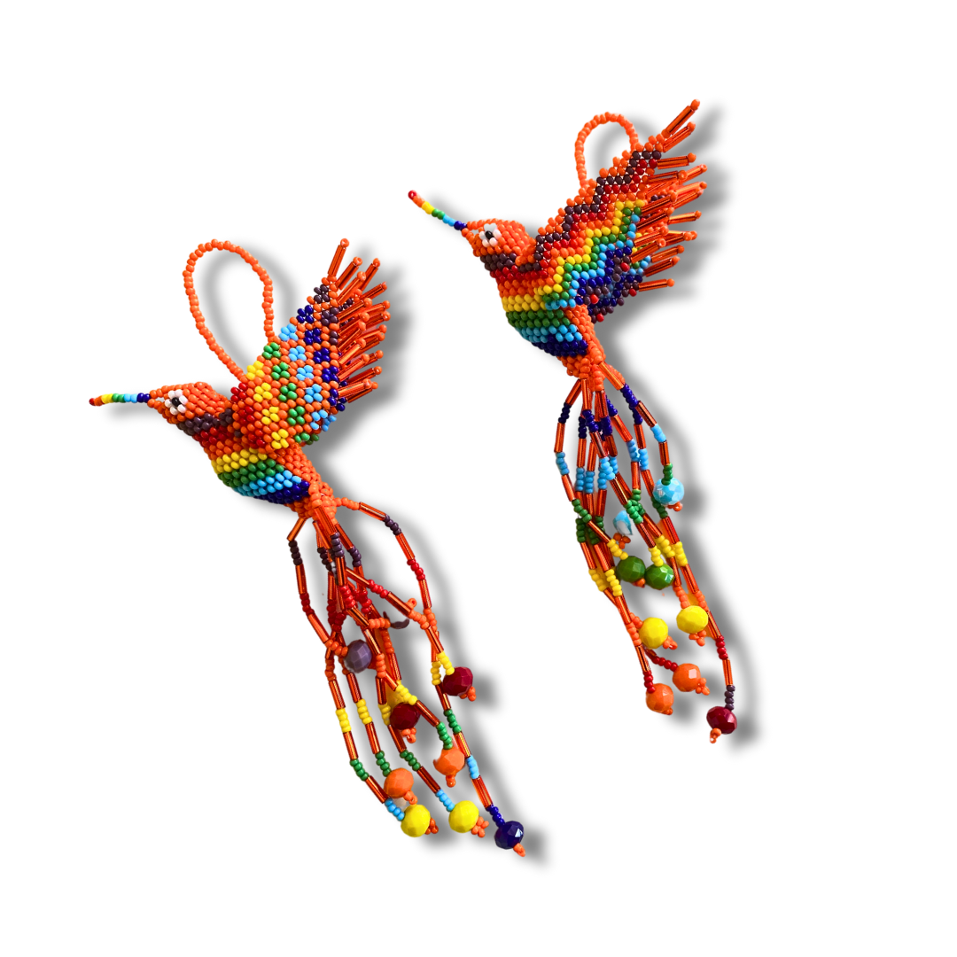 Large Hummingbird Seed Bead Handmade Ornament - Guatemala - Osadia Concept Store