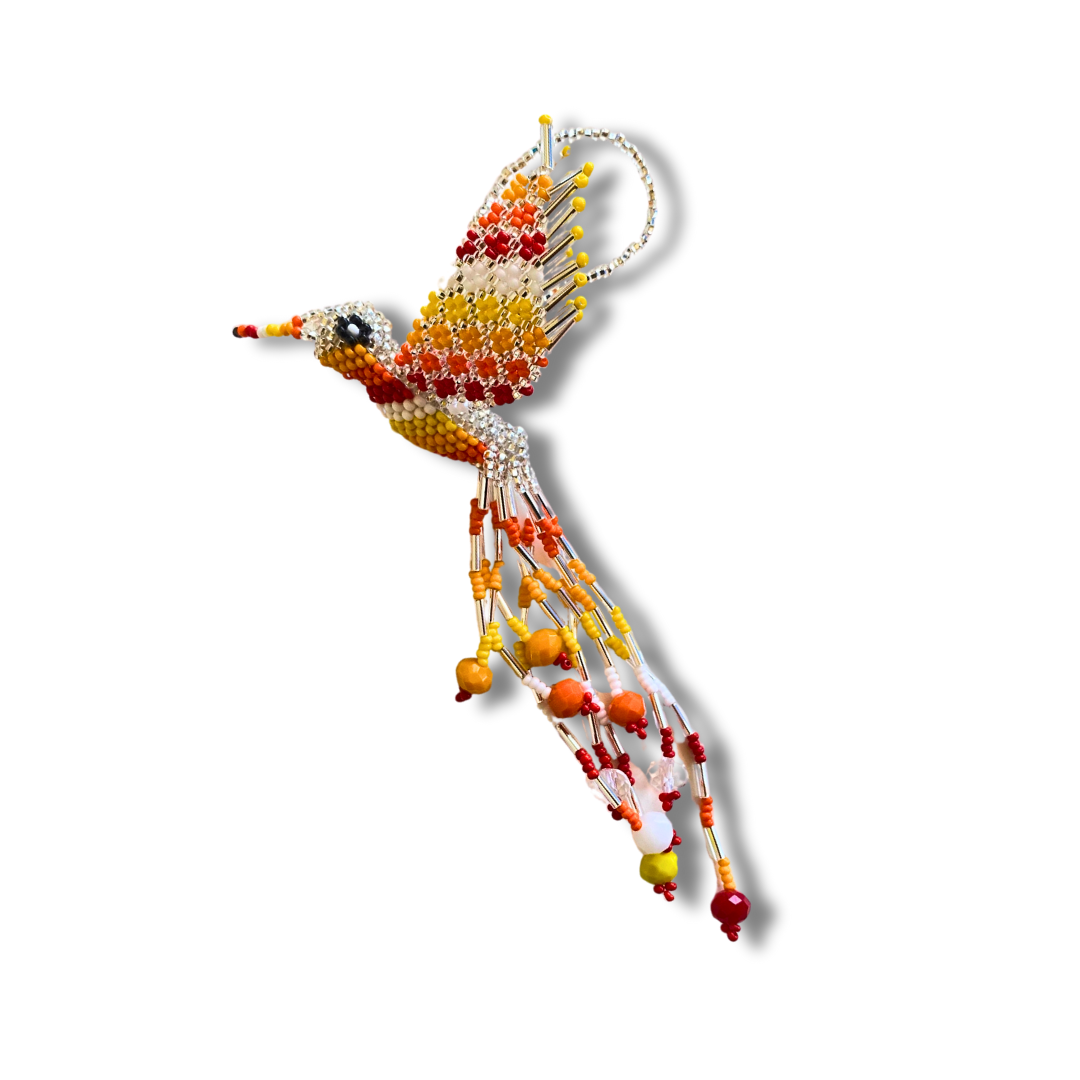 Large Hummingbird Seed Bead Handmade Ornament - Guatemala - Osadia Concept Store