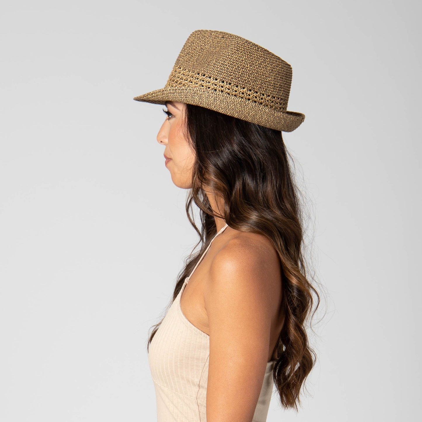 Everyday Fedora - Women's Fedora W/ Open Weave Inset