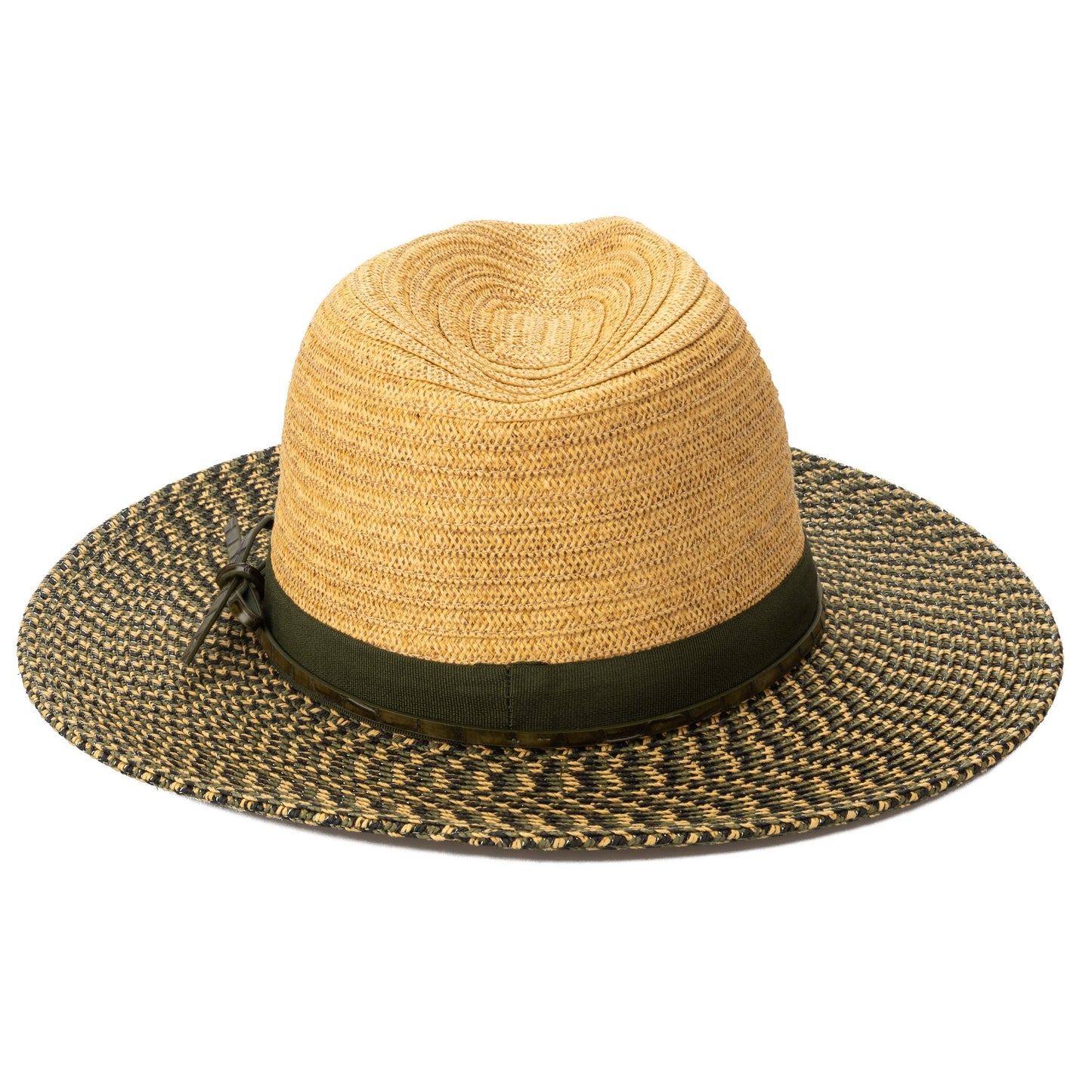 Women's Colorblock Fedora With Band & Faux Leather Bow Band