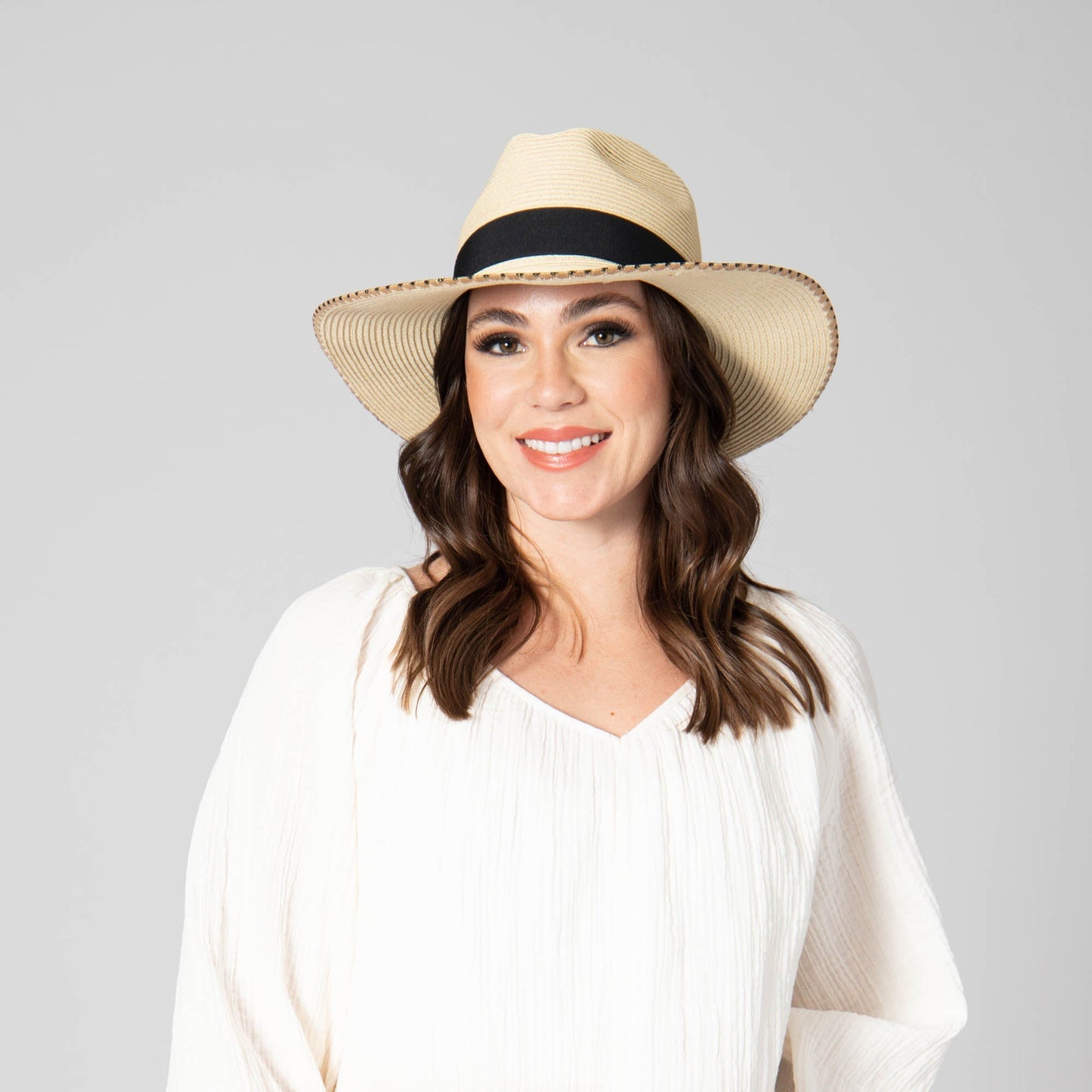 Desert Oasis - Ultrabraid Fedora with Embroidered Edge