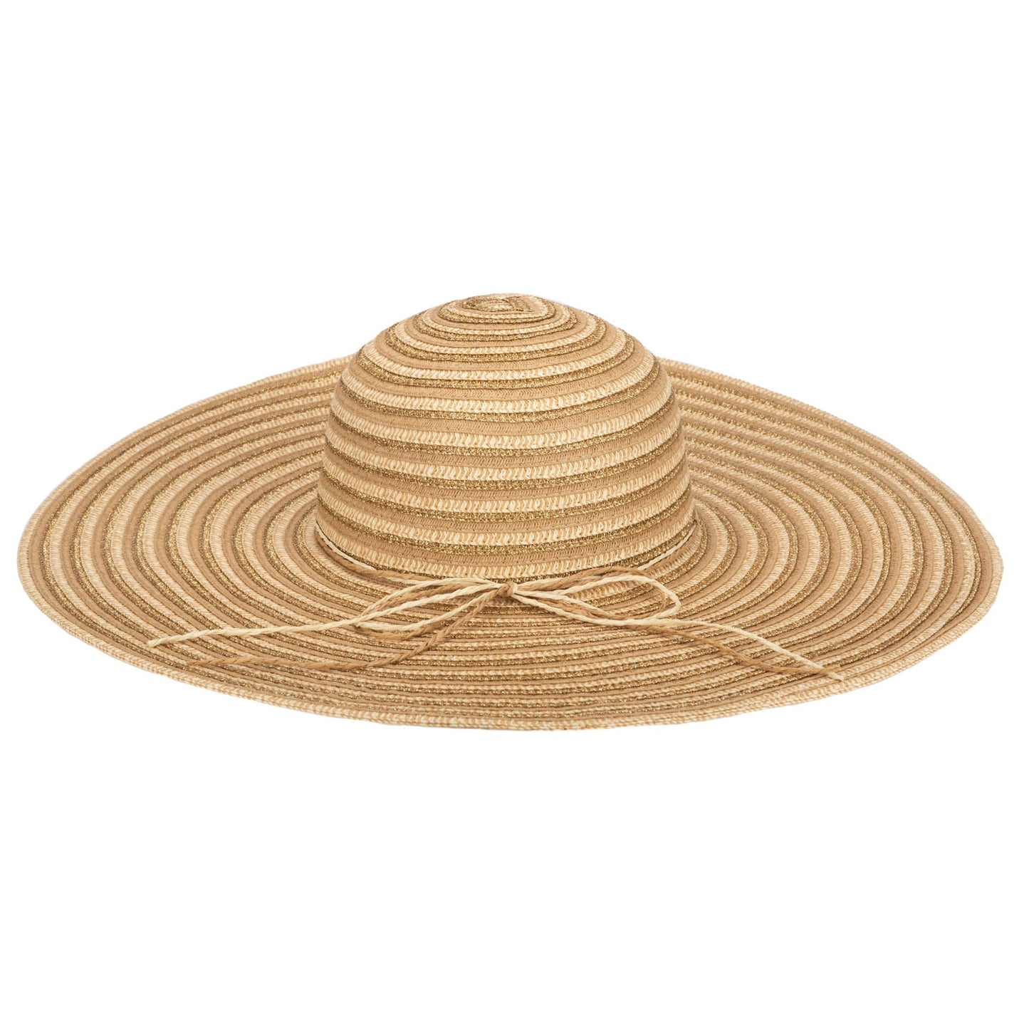Wide Brim Floppy Sun Hat with Gold Lurex (UBL6836)