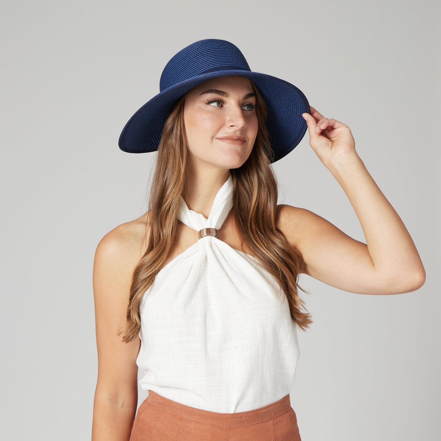 Women's Ultrabraid Round Crown Face Saver Sun Hat with Grosgrain Ribbon and Velcro Back Closure