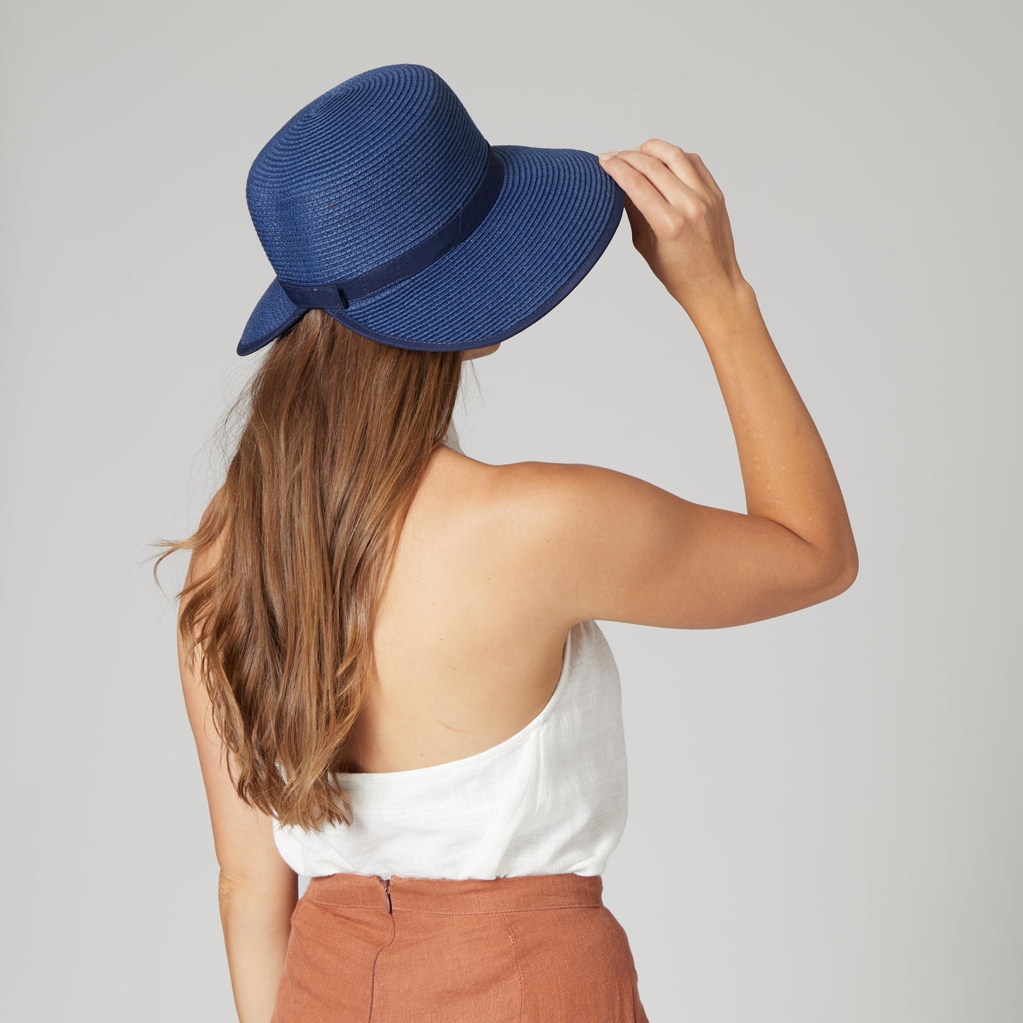 Women's Ultrabraid Round Crown Face Saver Sun Hat with Grosgrain Ribbon and Velcro Back Closure